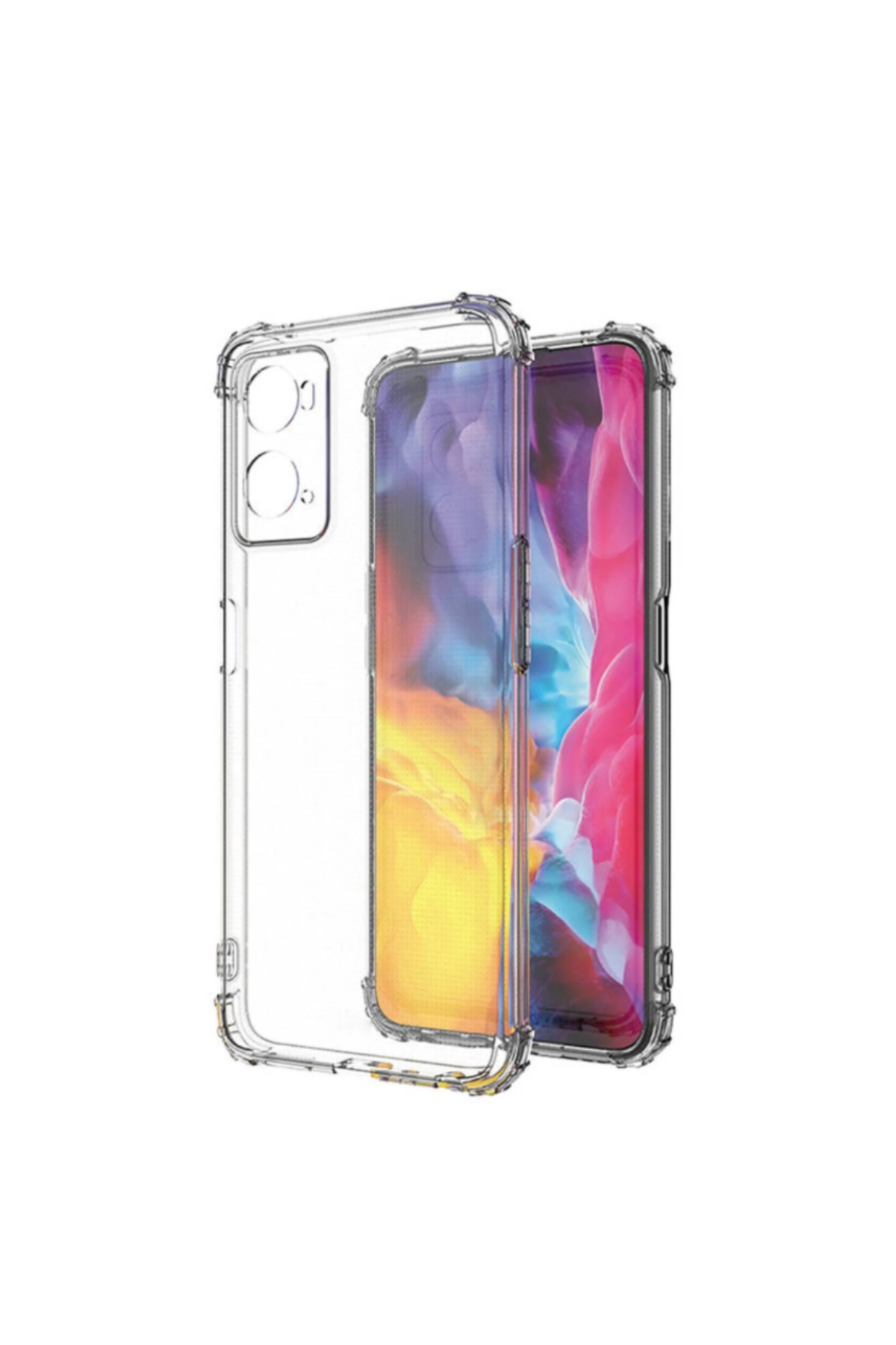 Oppo A76 Kapak Köşe Korumalı AirBag Antishock Şeffaf Silikon Kılıf