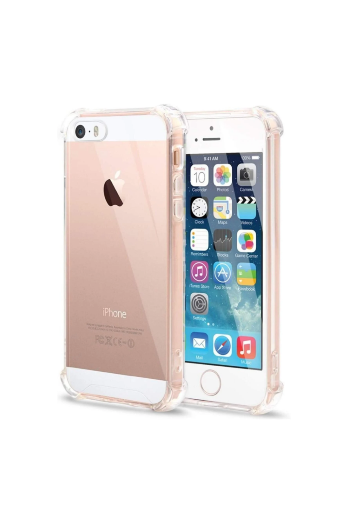 Apple iPhone 5 Kapak Şeffaf Airbag Antishock Köşe Korumalı Silikon Kılıf