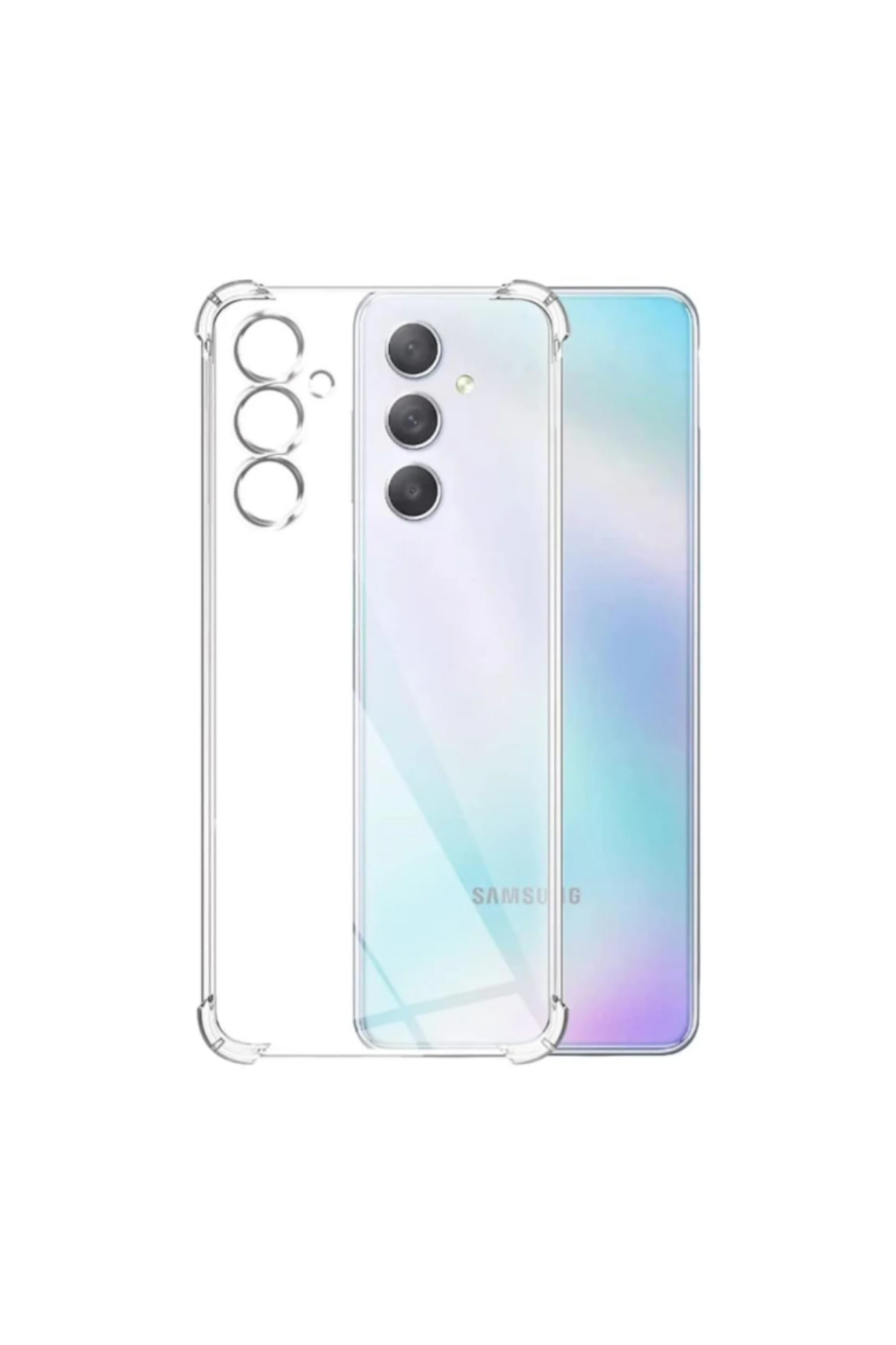 Samsung Galaxy M54 Kapak Kamera Korumalı Antishock Airbag Köşe Korumalı Silikon Şeffaf Kılıf