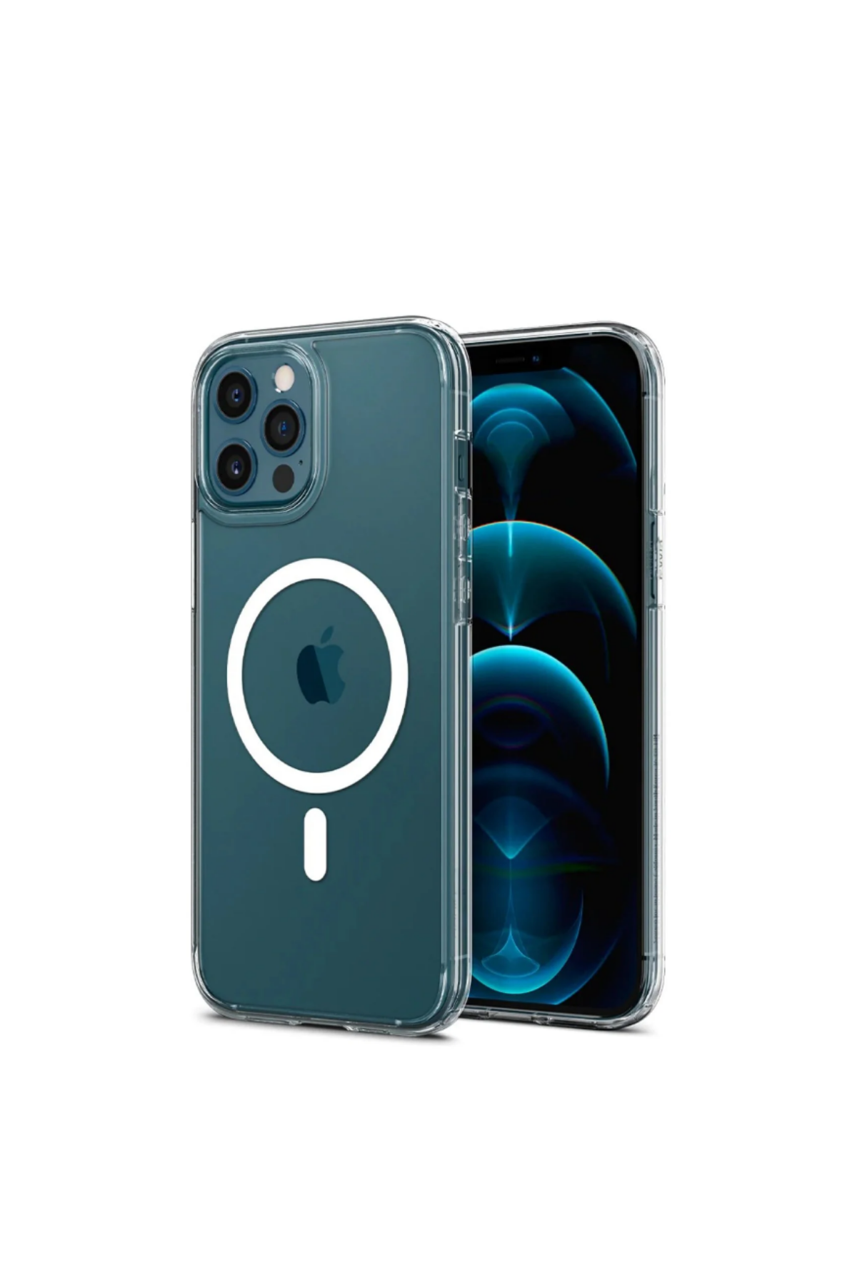 Apple iPhone 12 Pro Max ile Uyumlu Kablosuz Şarj Destekli Şeffaf Silikon Kapak