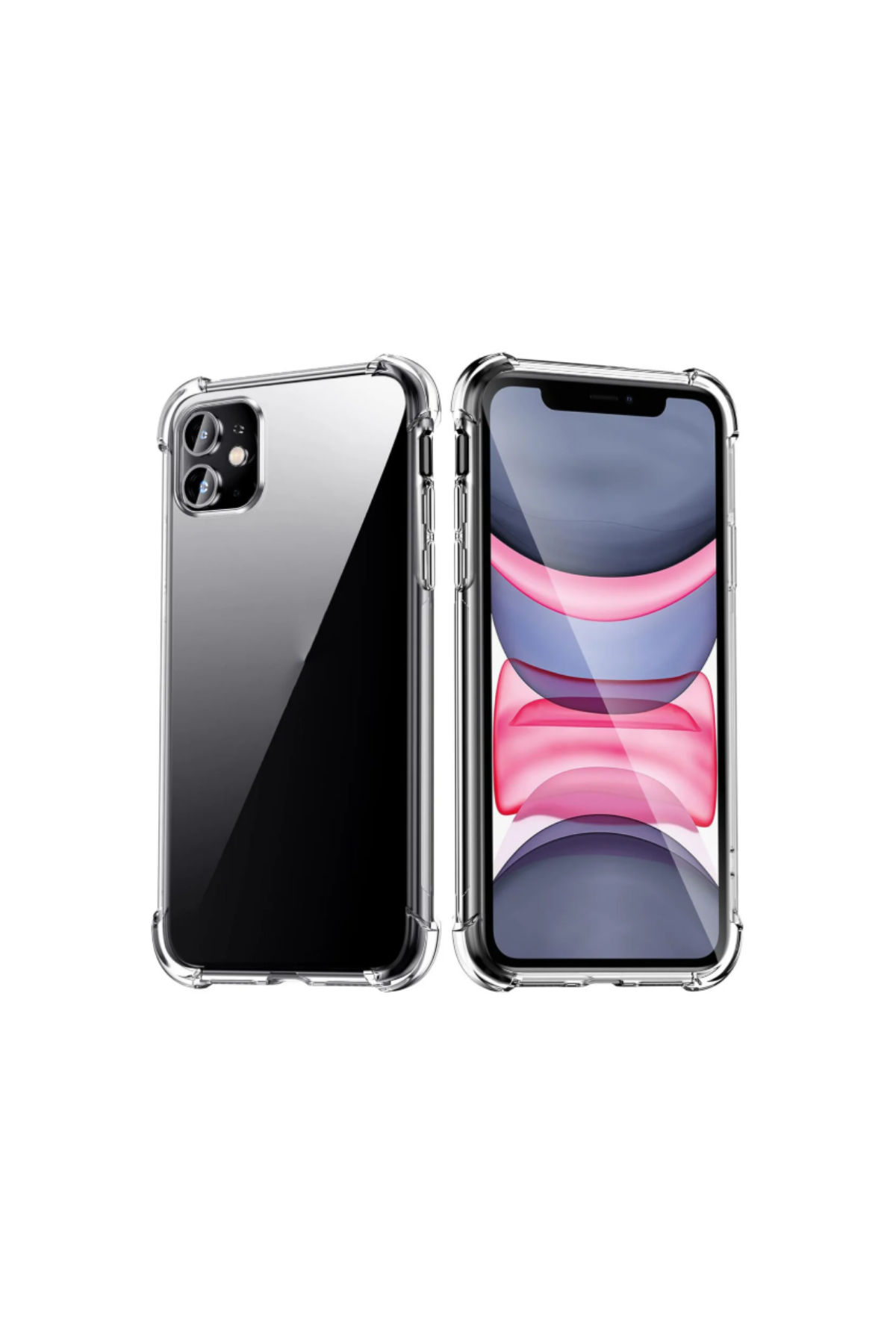 Apple iPhone 11 Kapak Kamera Bölümü Açık Airbag Antishock Köşe Korumalı Şeffaf Silikon Kılıf