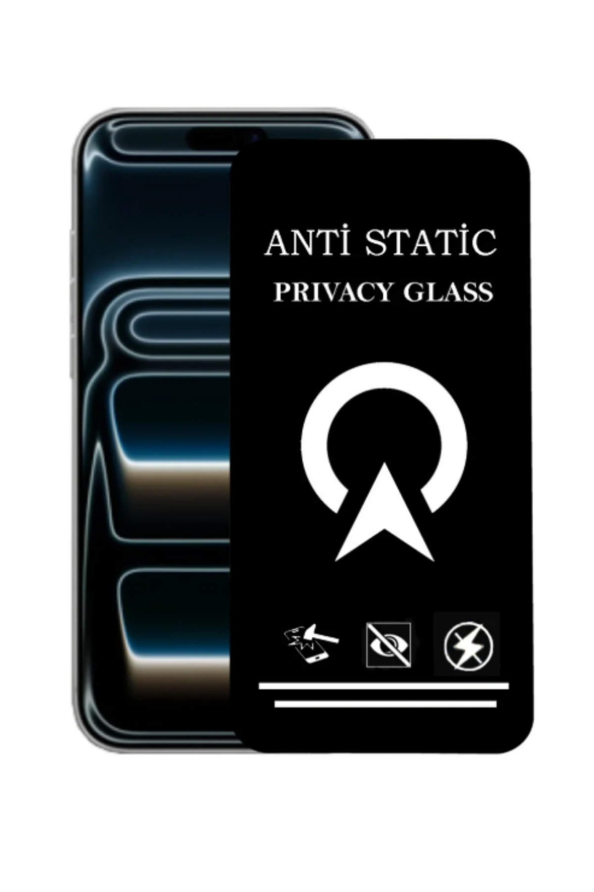 Apple iPhone 17 Pro Max ile Uyumlu Tam Kaplayan Anti Statik Çizilmez Safir Ekran Koruyucu Cam