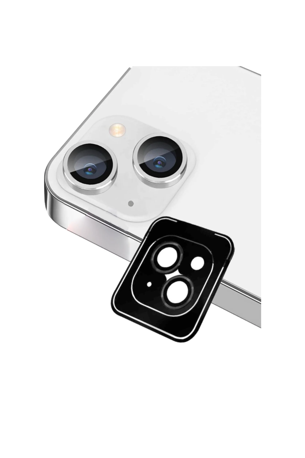 Apple iPhone 13 Safir Temperli Cam Kamera Lens Koruyucu - Siyah