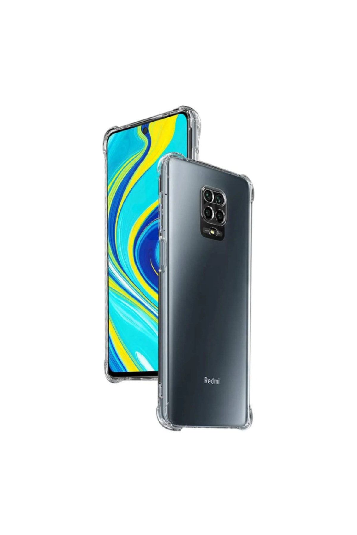 Xiaomi Redmi Note 9 Pro ile Uyumlu Kapak Kamera Korumalı Antişok Airbag Köşe Korumalı Silikon Şeffaf Kılıf