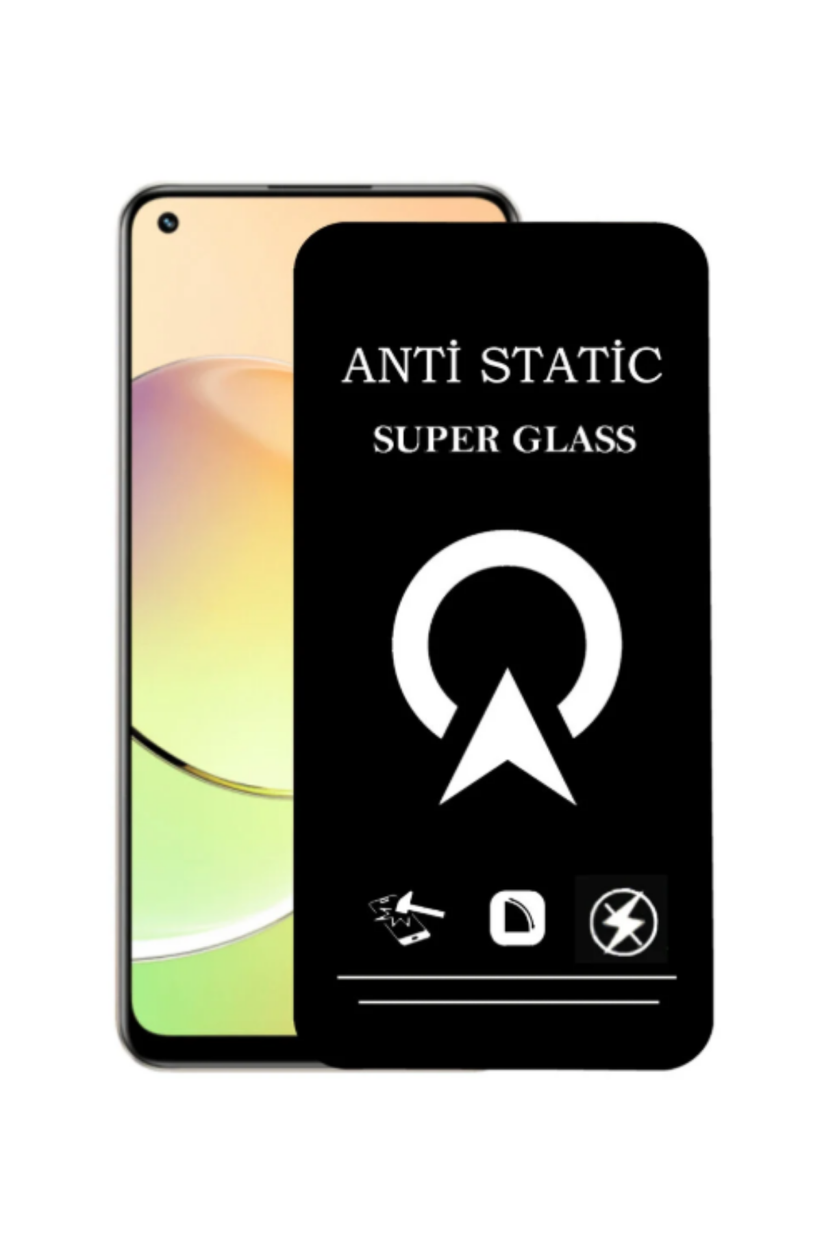 Realme 10 ile Uyumlu Tam Kaplayan Anti Statik Çizilmez Safir Ekran Koruyucu Cam