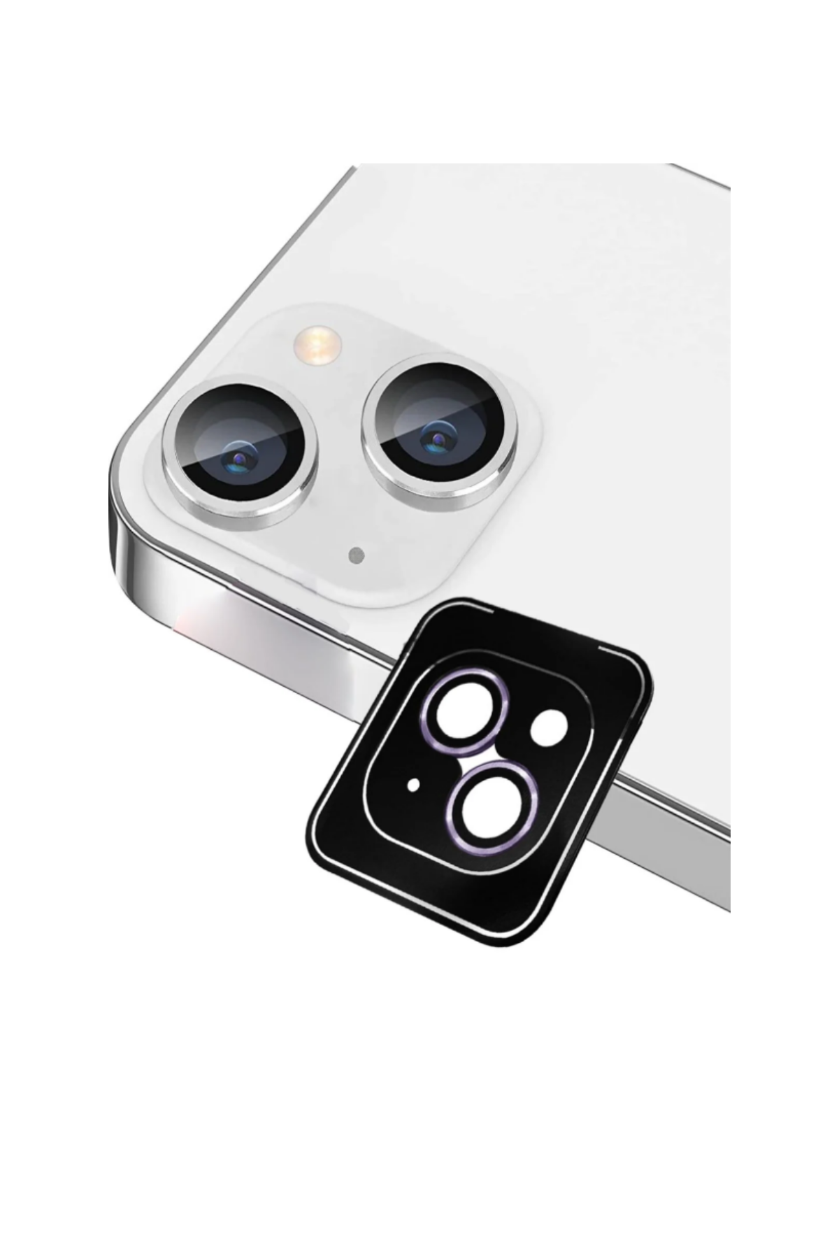 Apple iPhone 13 Mini Safir Temperli Cam Kamera Lens Koruyucu - Lila