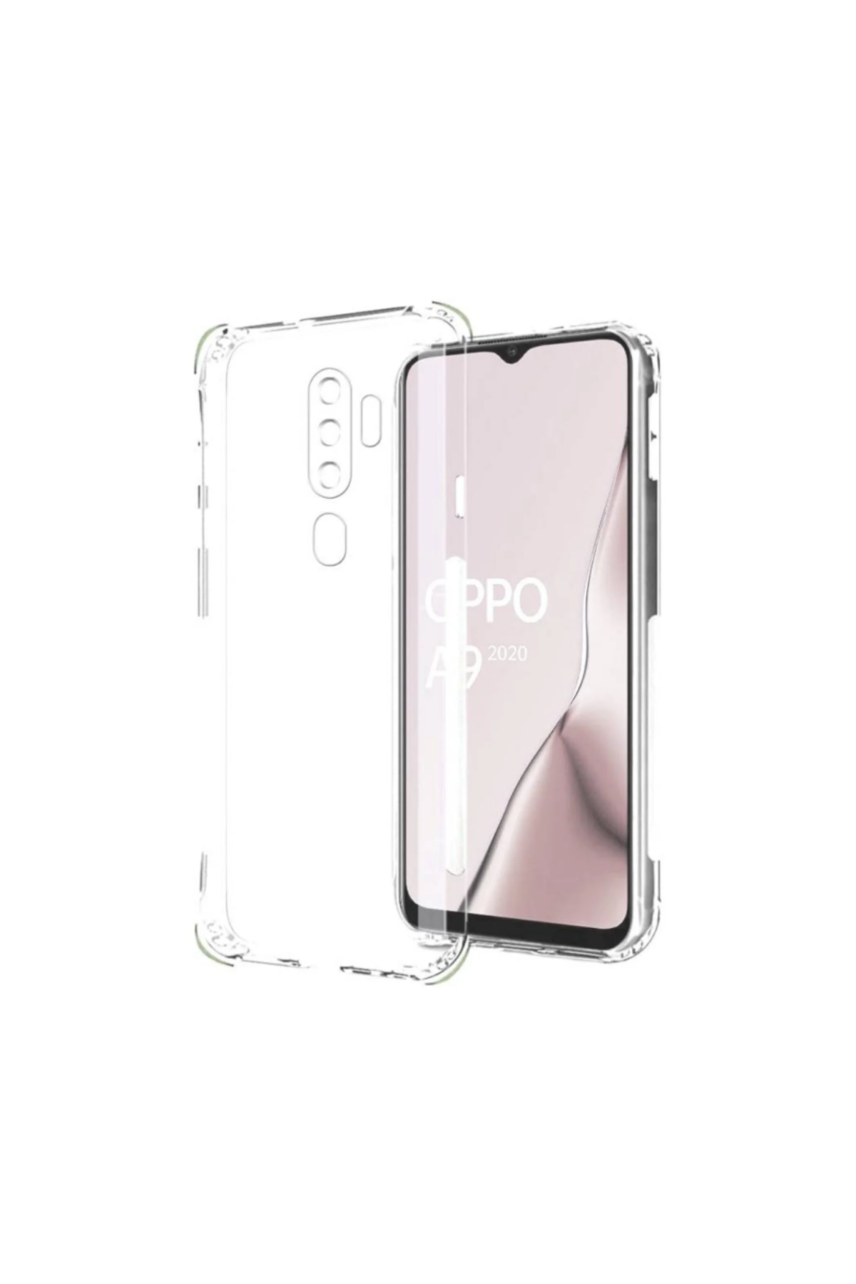 Oppo A9 2020 ile Uyumlu Kapak Kamera Korumalı Antişok Airbag Köşe Korumalı Silikon Şeffaf Kılıf