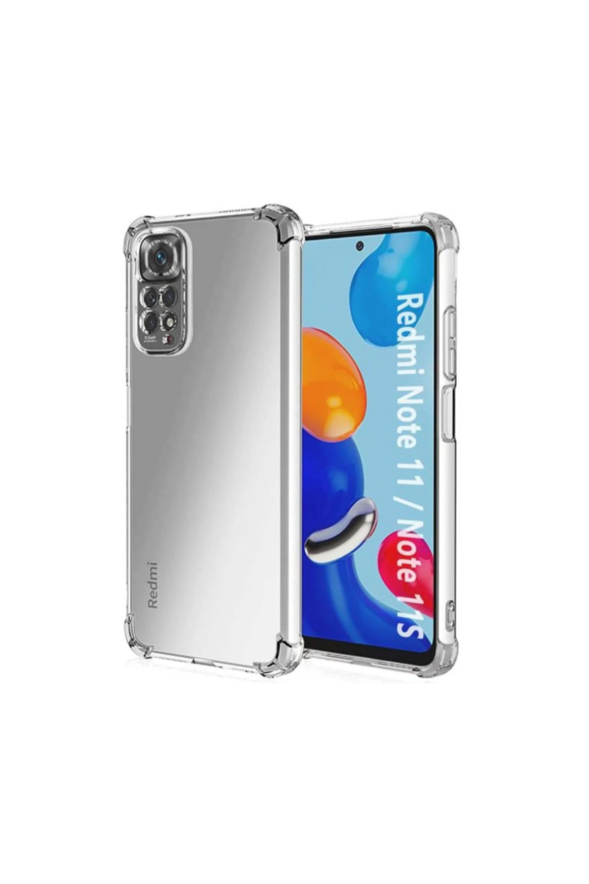 Xiaomi Redmi Note 11s ile Uyumlu Kapak Kamera Korumalı Antişok Airbag Köşe Korumalı Silikon Şeffaf Kılıf