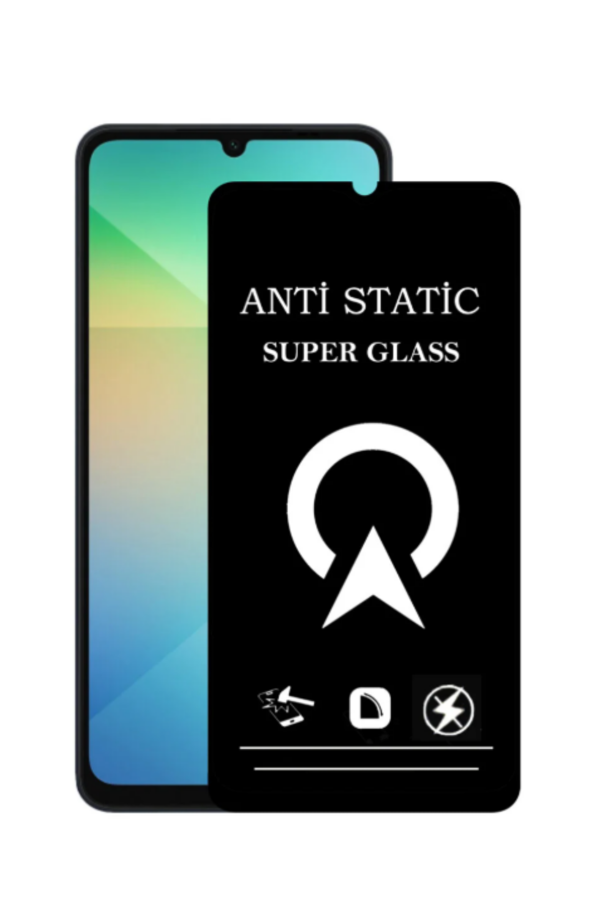 Samsung Galaxy A06 ile Uyumlu Tam Kaplayan Anti Statik Çizilmez Safir Ekran Koruyucu Cam