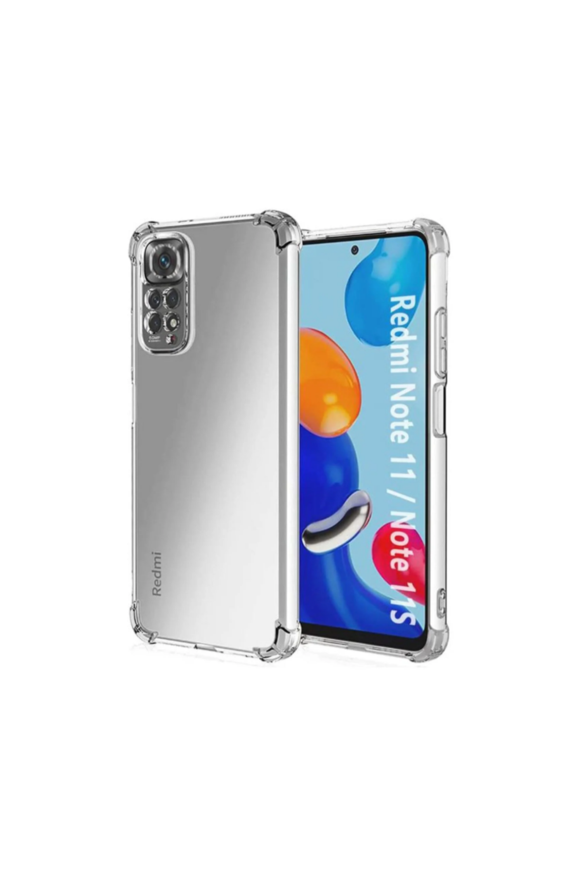 Xiaomi Redmi Note 11 ile Uyumlu Kapak Kamera Korumalı Antişok Airbag Köşe Korumalı Silikon Şeffaf Kılıf