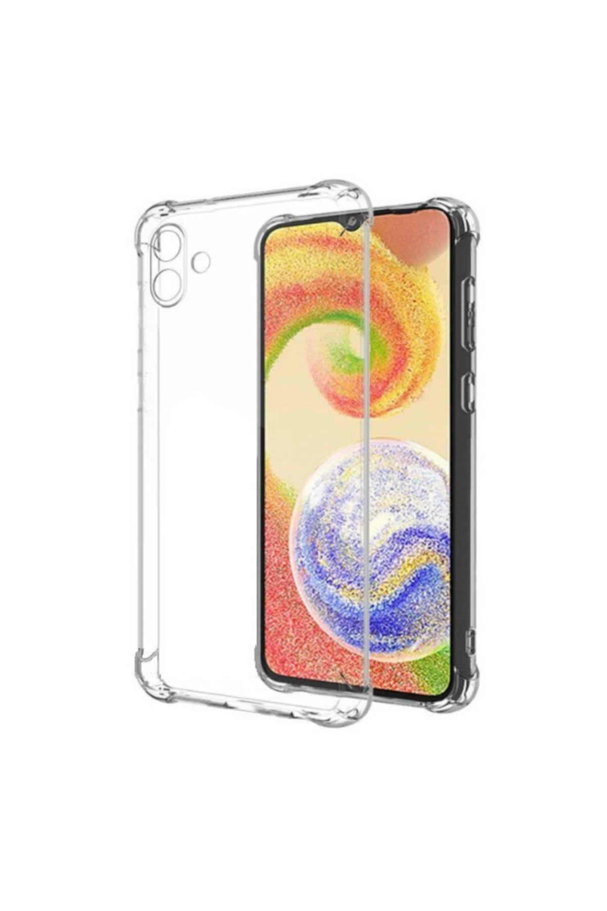 Samsung Galaxy A04E Kapak Kamera Korumalı Airbag Antishock Köşe Korumalı Şeffaf Silikon Kılıf