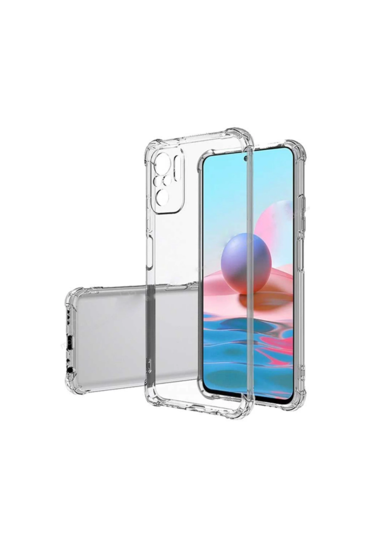 Xiaomi Redmi Note 10 ile Uyumlu Kapak Kamera Korumalı Antişok Airbag Köşe Korumalı Silikon Şeffaf Kılıf