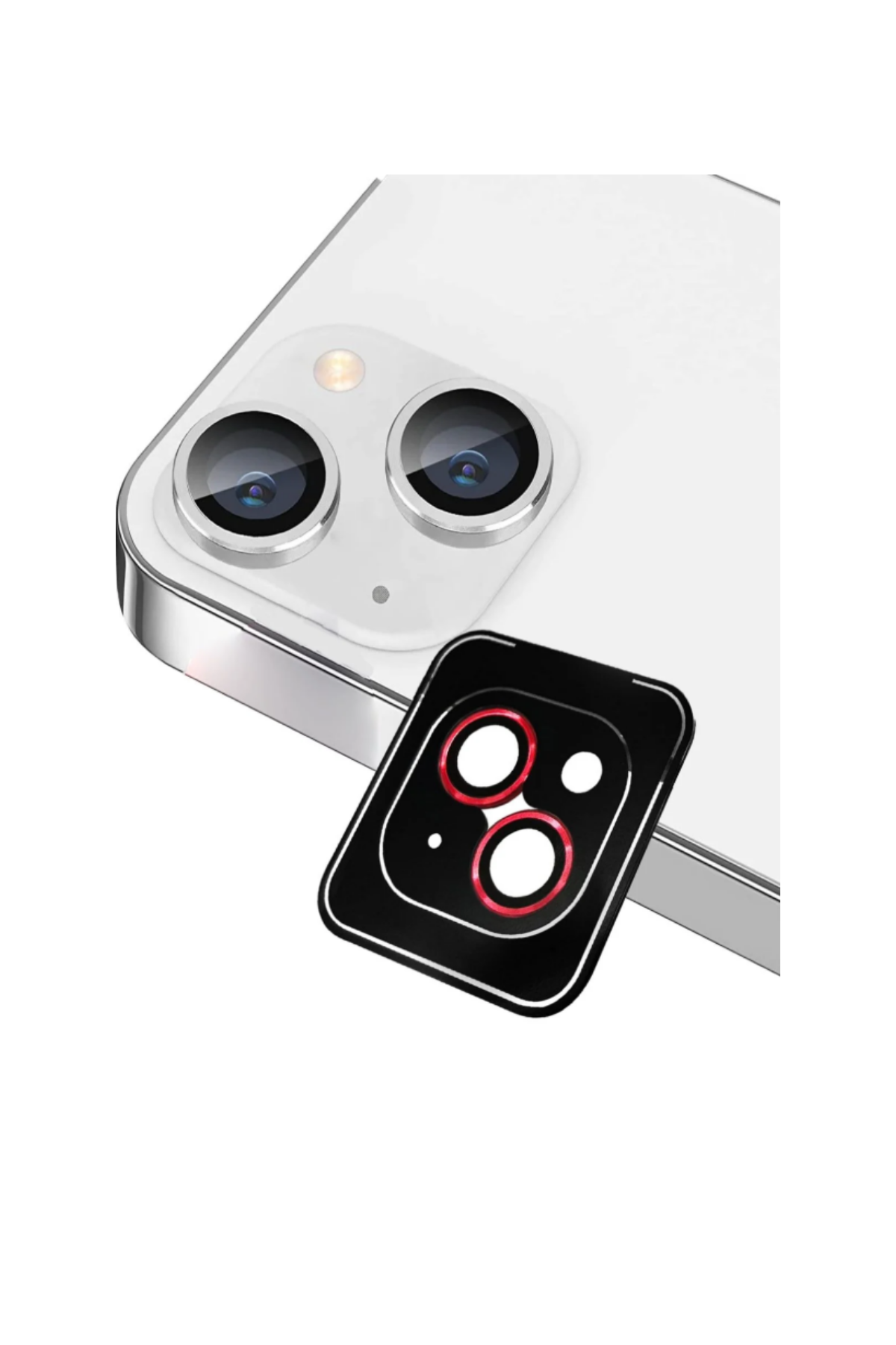 Apple iPhone 14 Plus Safir Temperli Cam Kamera Lens Koruyucu - Kırmızı