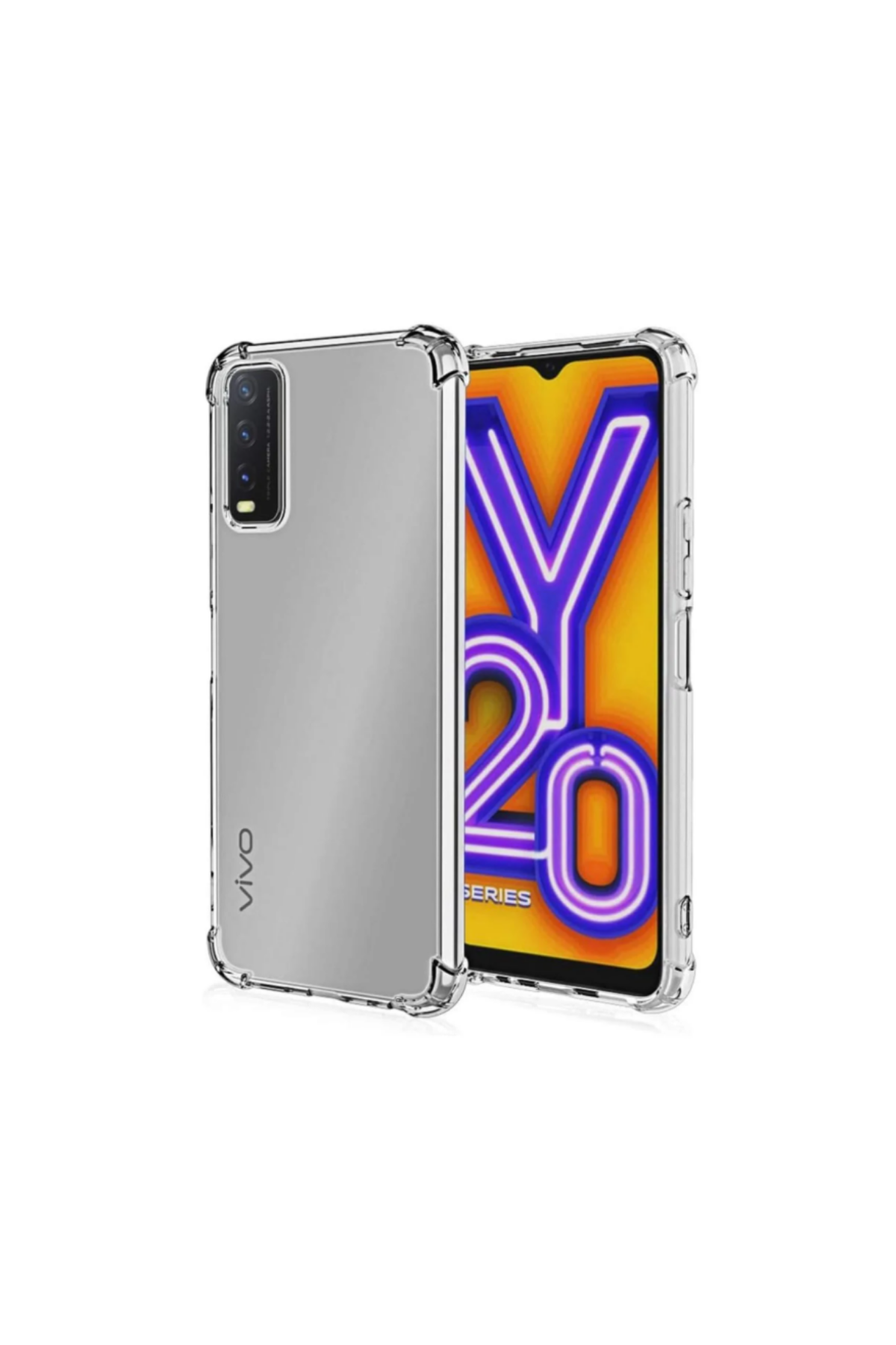 Vivo Y20 Kapak Airbag Antishock Köşe Korumalı Şeffaf Silikon Kılıf