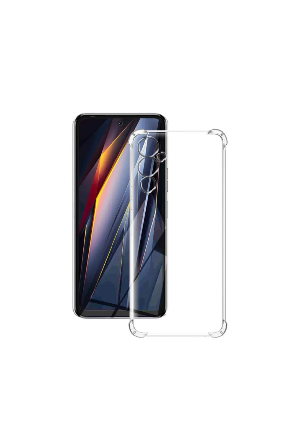 Tecno Pova 4 Kapak Kamera Korumalı Airbag Antishock Köşe Korumalı Şeffaf Silikon Kılıf