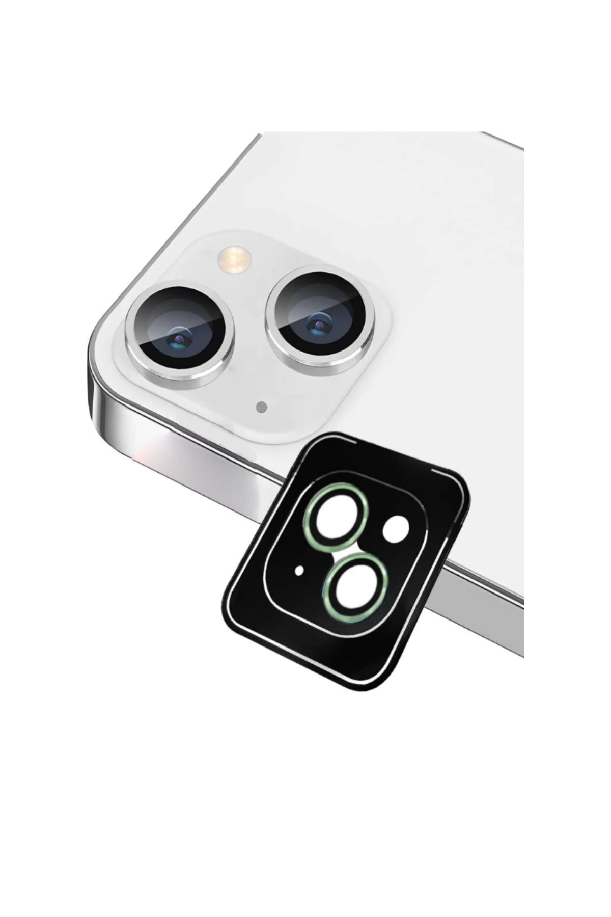 Apple iPhone 14 Safir Temperli Cam Kamera Lens Koruyucu - Siyah