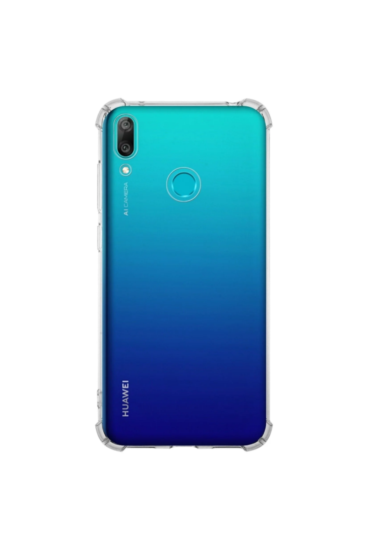 Huawei Y7 2019 Kapak Kamera Korumalı Antishock Airbag Köşe Korumalı Silikon Şeffaf Kılıf