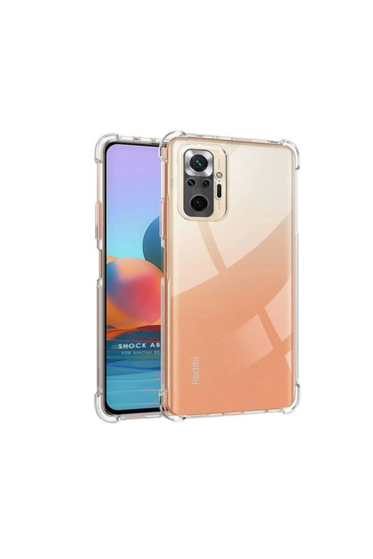 Xiaomi Redmi Note 10 Pro ile Uyumlu Kapak Kamera Korumalı Antişok Airbag Köşe Korumalı Silikon Şeffaf Kılıf