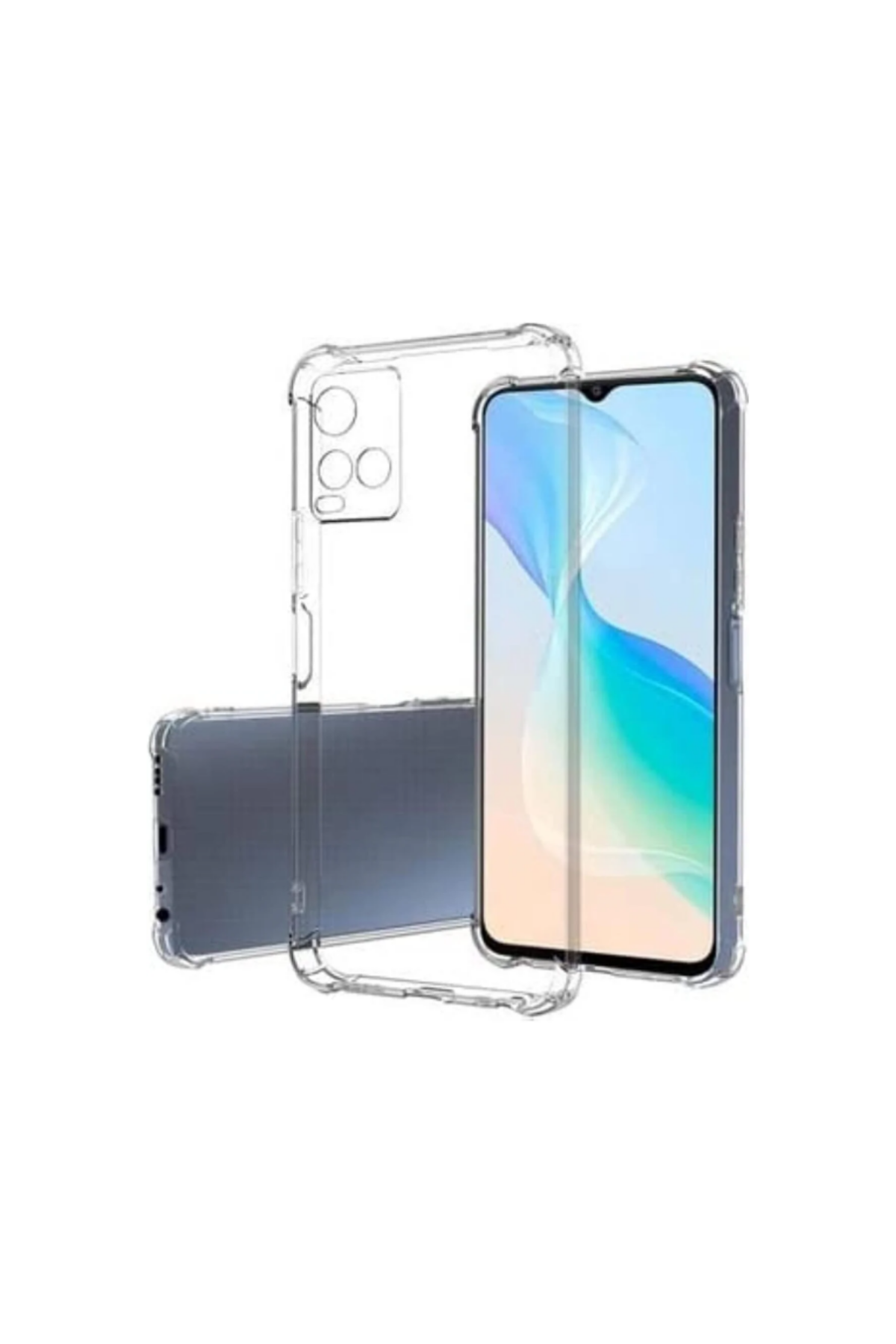Vivo Y21 Kapak Kamera Korumalı Airbag Antishock Köşe Korumalı Şeffaf Silikon Kılıf