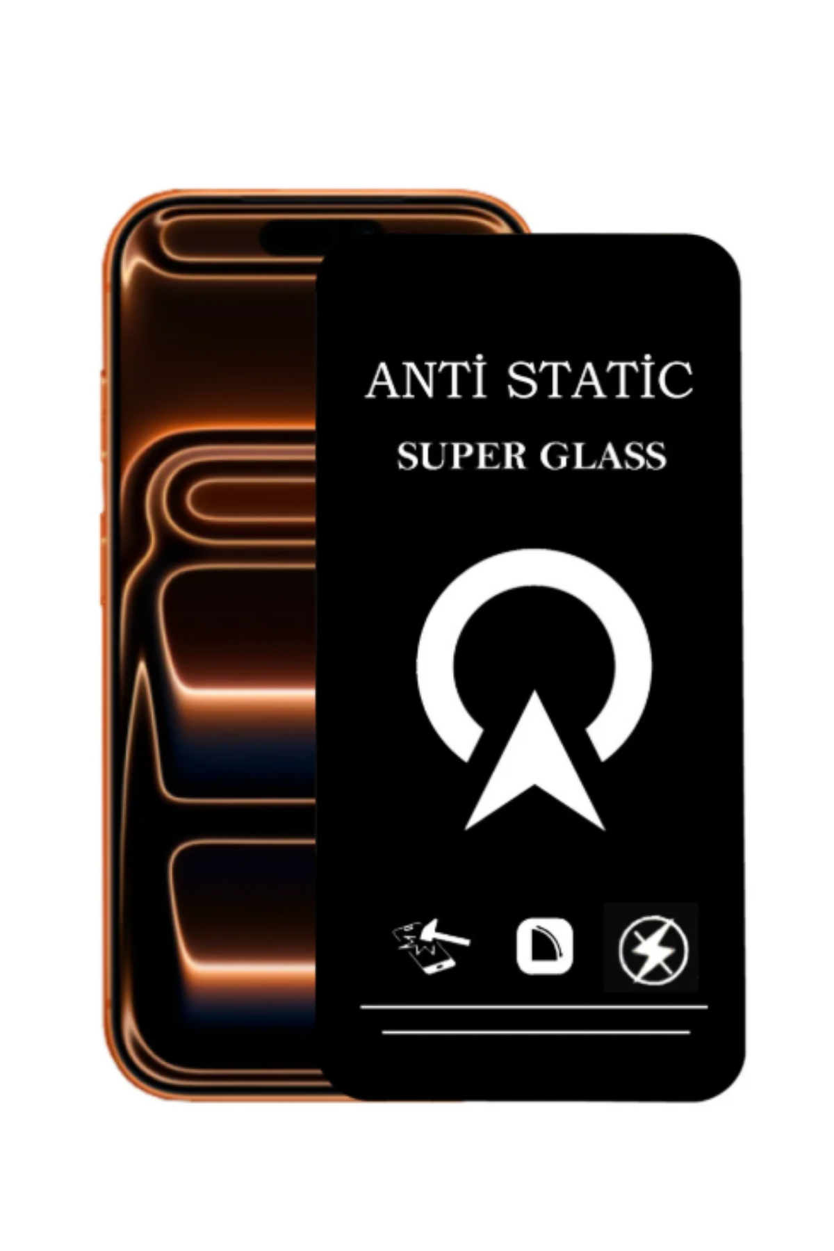 Apple iPhone 17 Pro ile Uyumlu Tam Kaplayan Anti Statik Çizilmez Safir Ekran Koruyucu Cam