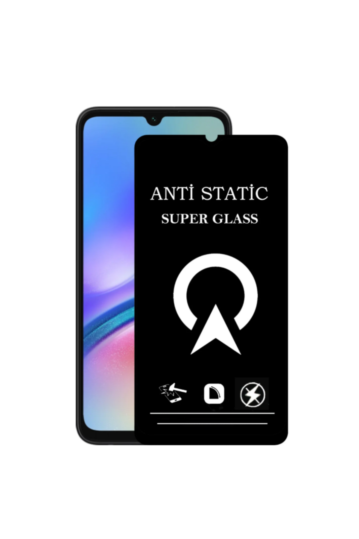 Samsung Galaxy A05S ile Uyumlu Tam Kaplayan Anti Statik Çizilmez Safir Ekran Koruyucu Cam