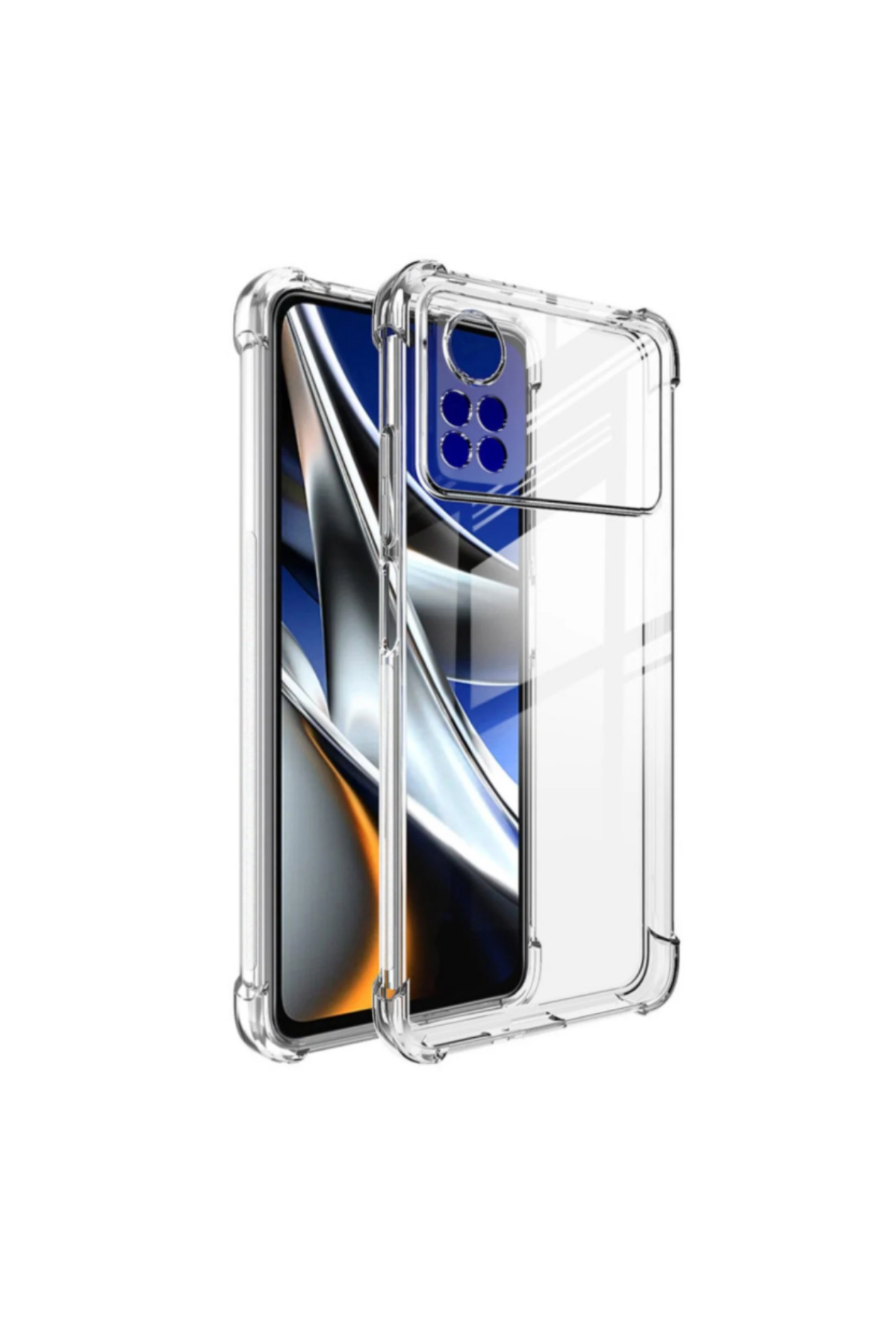 Xiaomi Poco X4 Pro ile Uyumlu Kapak Kamera Korumalı Antişok Airbag Köşe Korumalı Silikon Şeffaf Kılıf