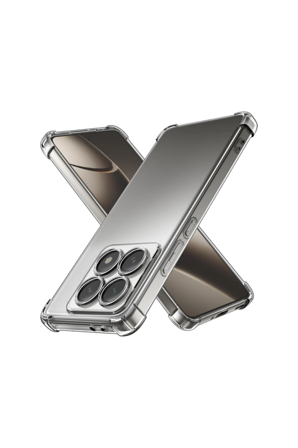 Xiaomi Mi 14T Pro ile Uyumlu Kamera Korumalı Airbag Antishock Köşe Korumalı Şeffaf Silikon Kılıf