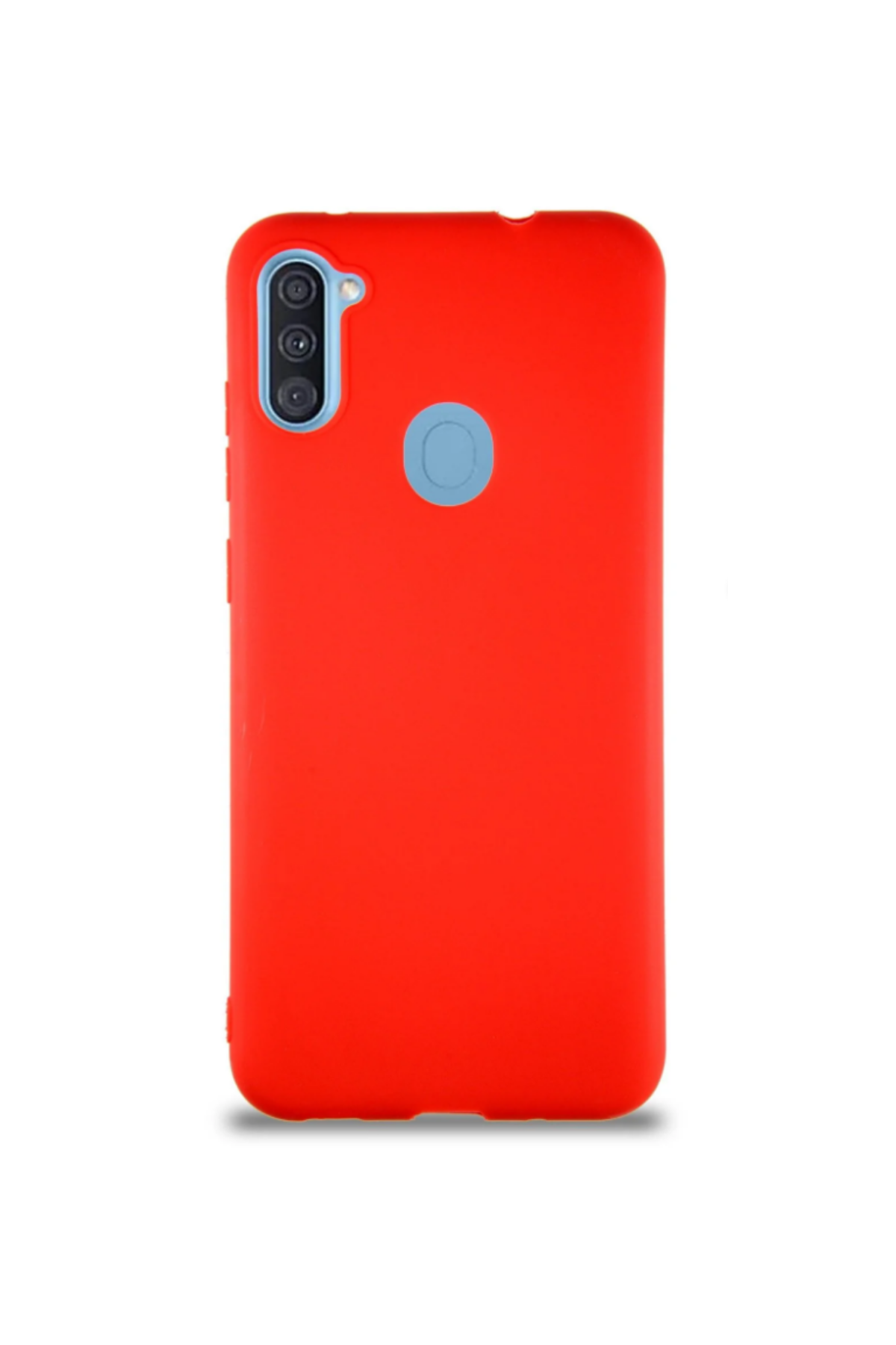 Samsung Galaxy M11 Soft Premier Renkli Silikon Kapak - Kırmızı