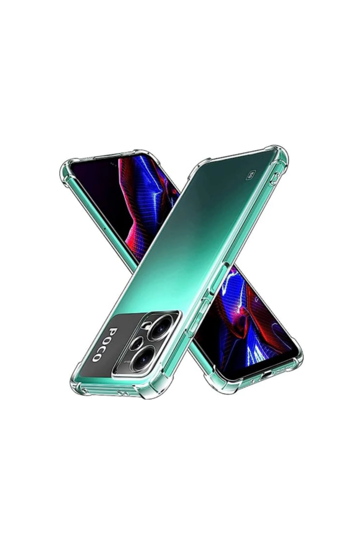 Xiaomi Poco X5 Kapak Kamera Korumalı Airbag Antishock Köşe Korumalı Şeffaf Silikon Kılıf