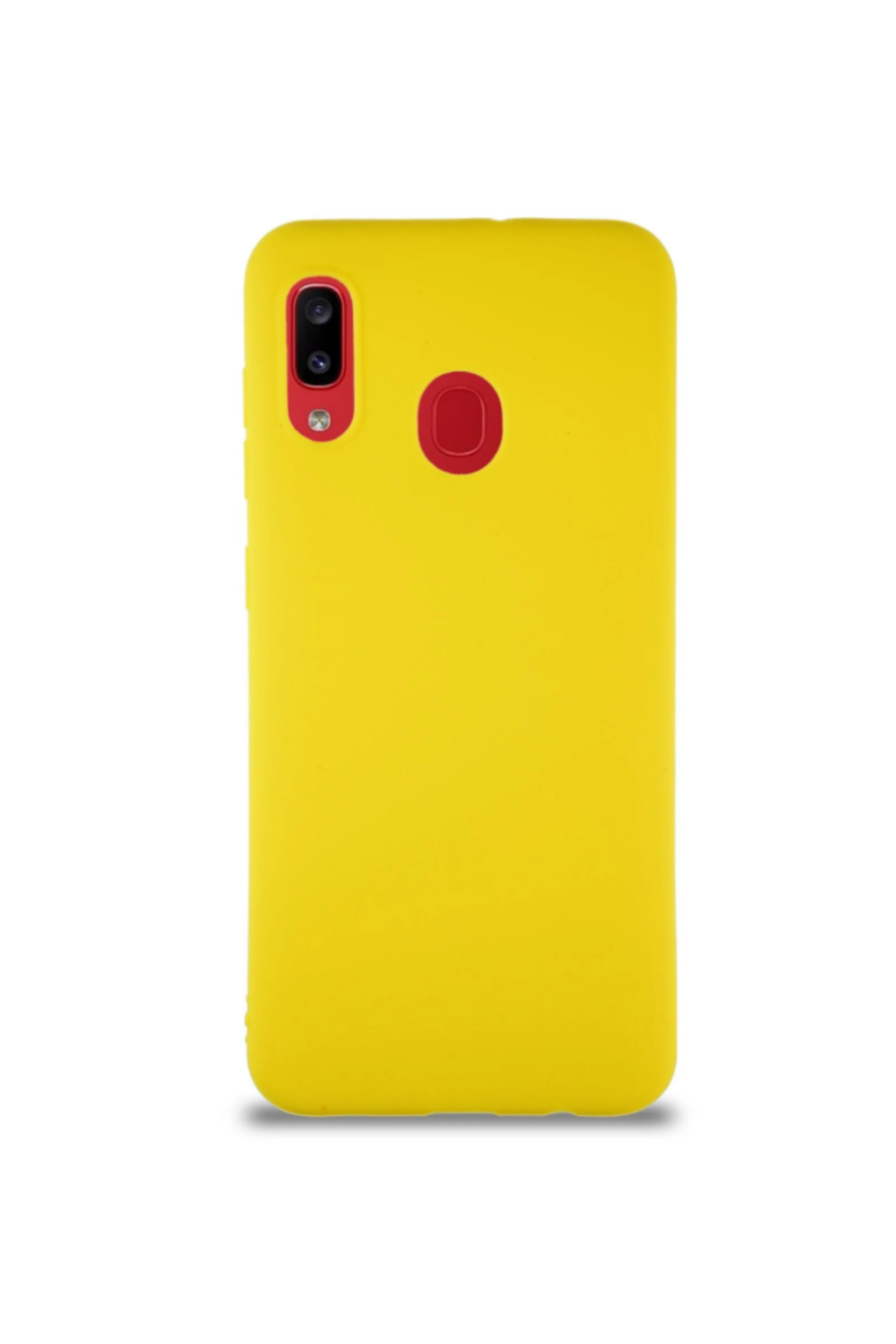 Samsung Galaxy A30 Soft Premier Renkli Silikon Kapak - Sarı