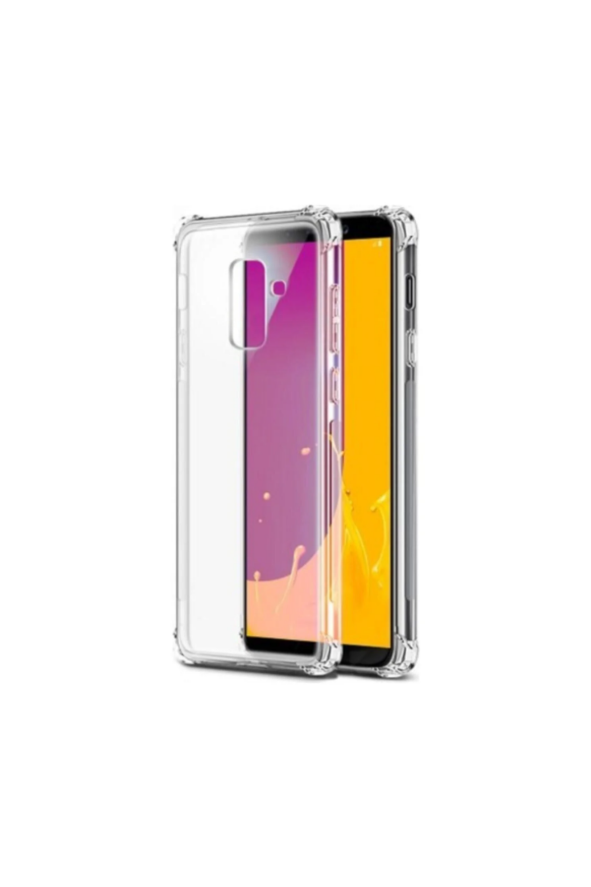 Samsung Galaxy J4 Şeffaf Airbag Antishock Köşe Korumalı Silikon Kılıf