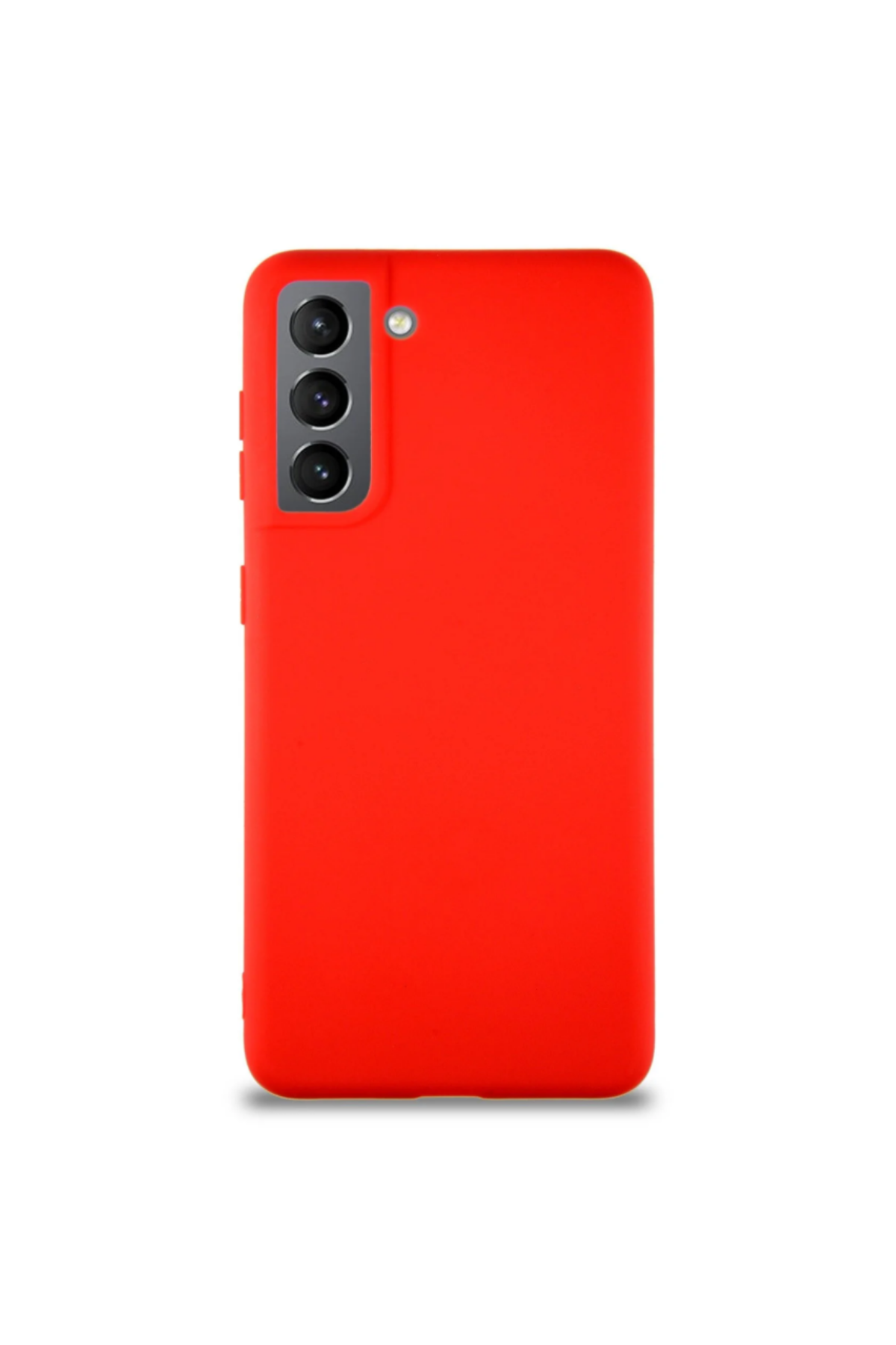 Samsung Galaxy S21 Soft Premier Renkli Silikon Kapak - Kırmızı