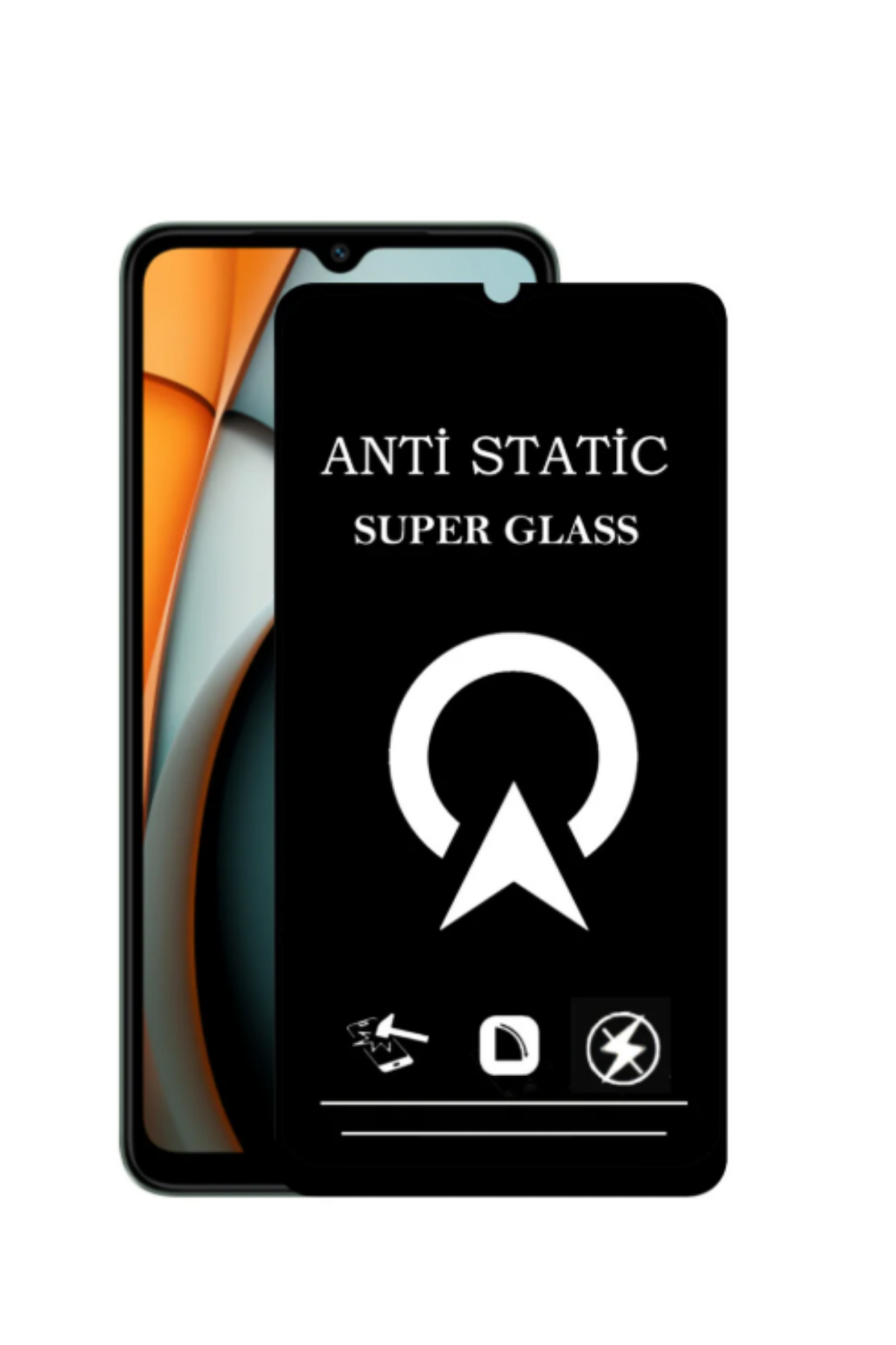 Xiaomi Redmi A3 4G ile Uyumlu Tam Kaplayan Anti Statik Çizilmez Safir Ekran Koruyucu Cam