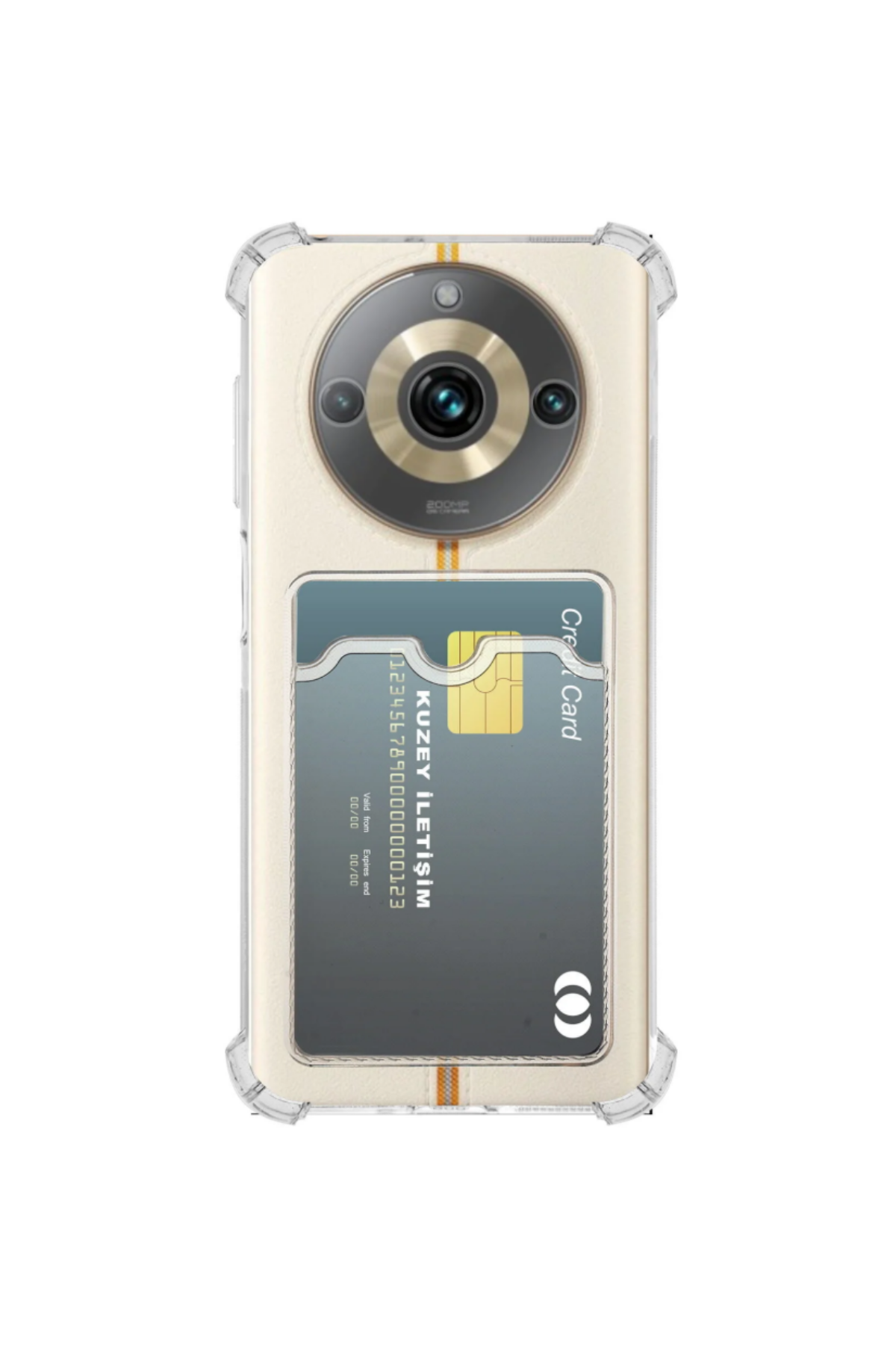 Realme 11 Pro Plus 5G Kapak Kamera Korumalı Kartlıklı Darbe Emici Özellikli Şeffaf Silikon Kılıf