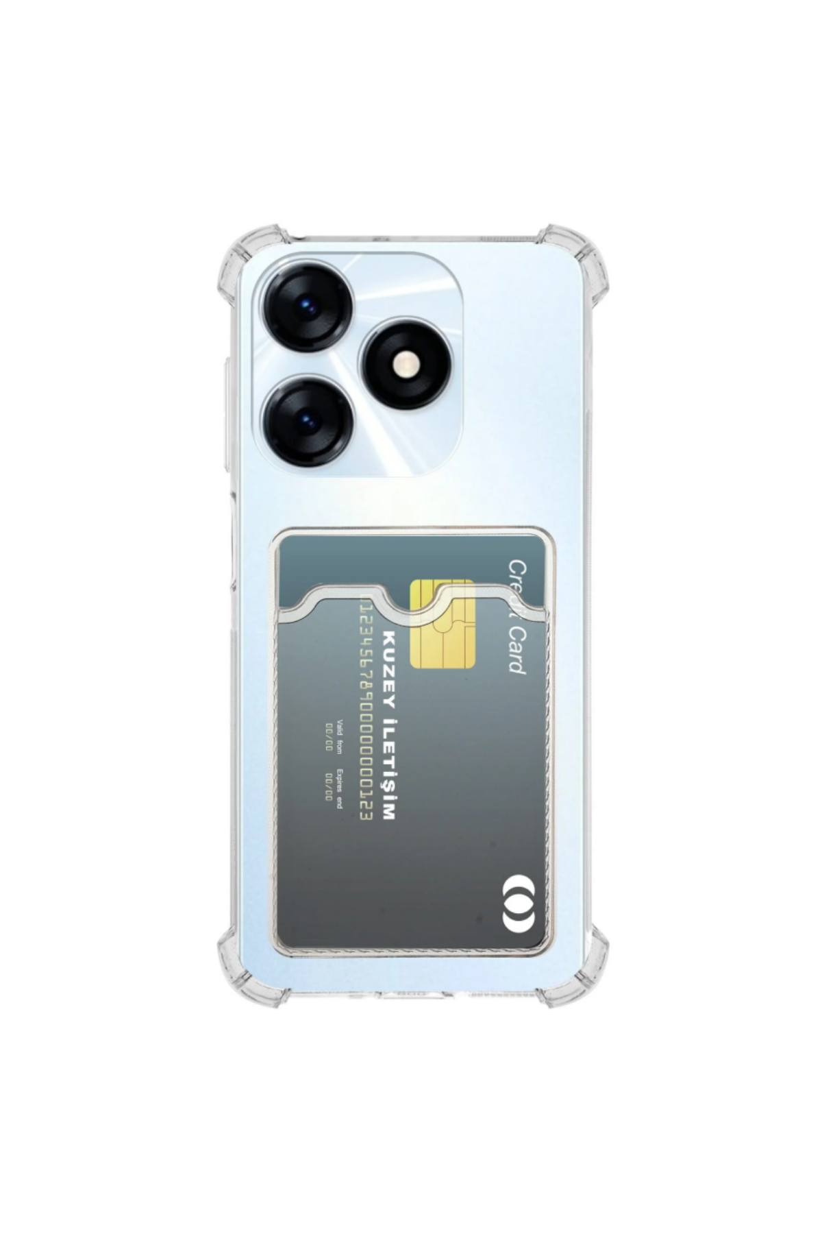 Tecno Spark 10C Kapak Kamera Korumalı Kartlıklı Darbe Emici Özellikli Şeffaf Silikon Kılıf