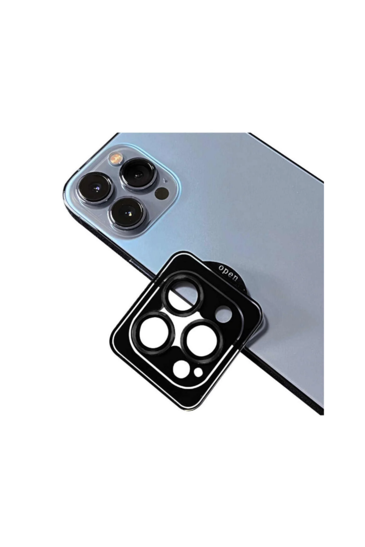 Apple iPhone 12 Pro Max Safir Temperli Cam Kamera Lens Koruyucu - Siyah