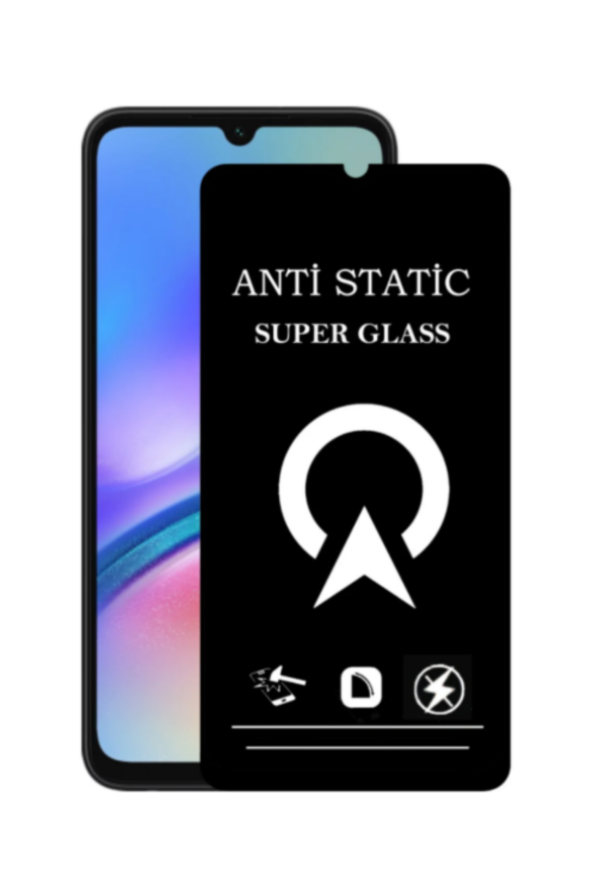 Samsung Galaxy A05S ile Uyumlu Tam Kaplayan Anti Statik Çizilmez Safir Ekran Koruyucu Cam