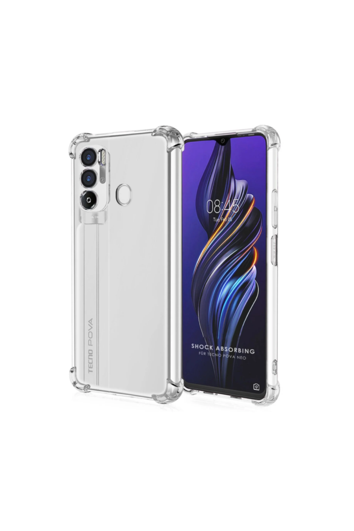 Tecno Pova Neo Kapak Kamera Korumalı Airbag Antishock Köşe Korumalı Şeffaf Silikon Kılıf