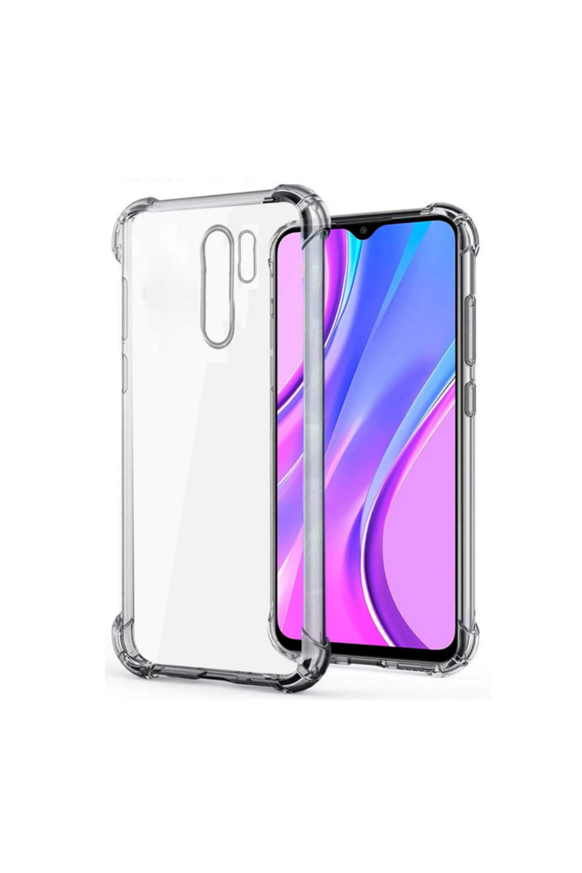 Xiaomi Redmi 9 Kapak Kamera Korumalı Antishock Airbag Köşe Korumalı Silikon Şeffaf Kılıf