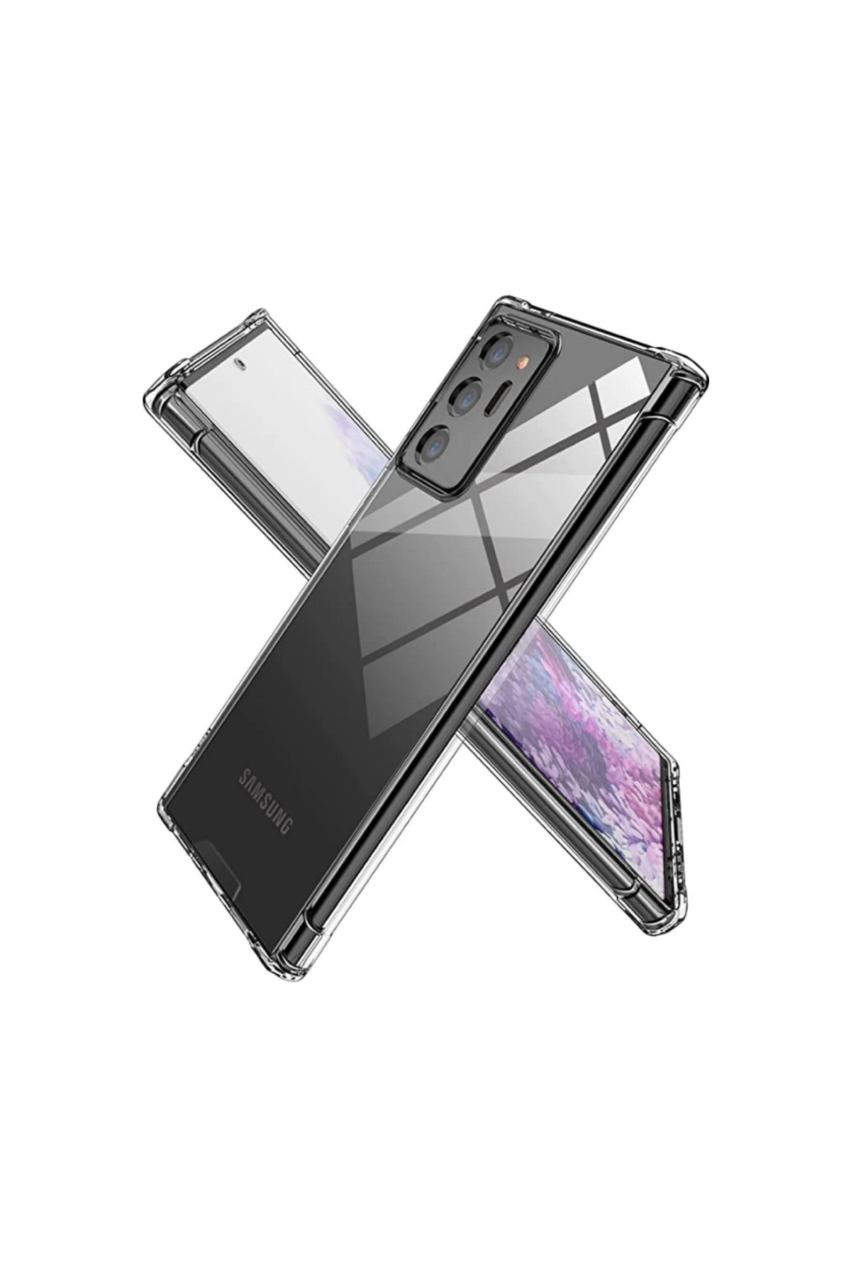 Samsung Galaxy Note 20 Ultra ile Uyumlu Kapak Kamera Korumalı Antişok Airbag Köşe Korumalı Silikon Şeffaf Kılıf