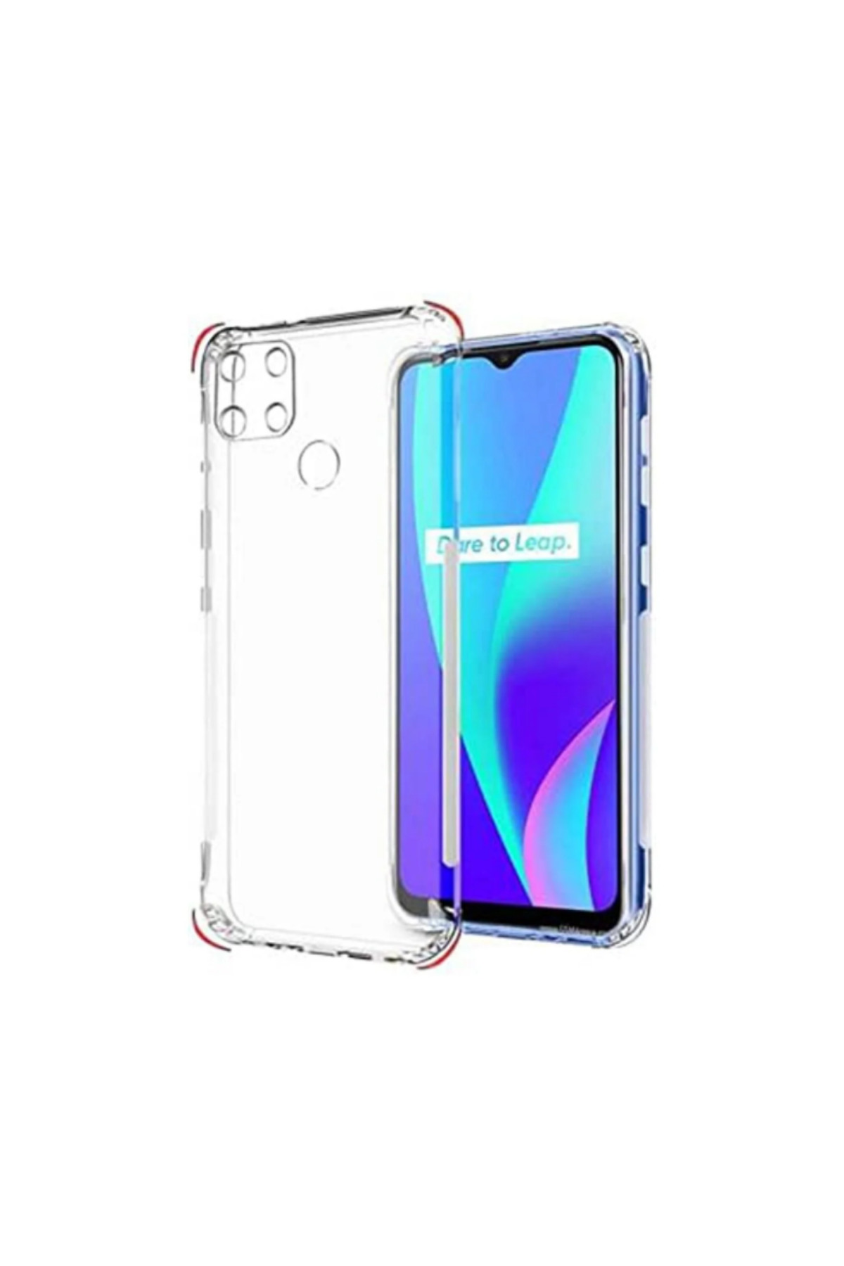 Realme C25 Kapak Köşe Korumalı AirBag Antishock Şeffaf Silikon Kılıf