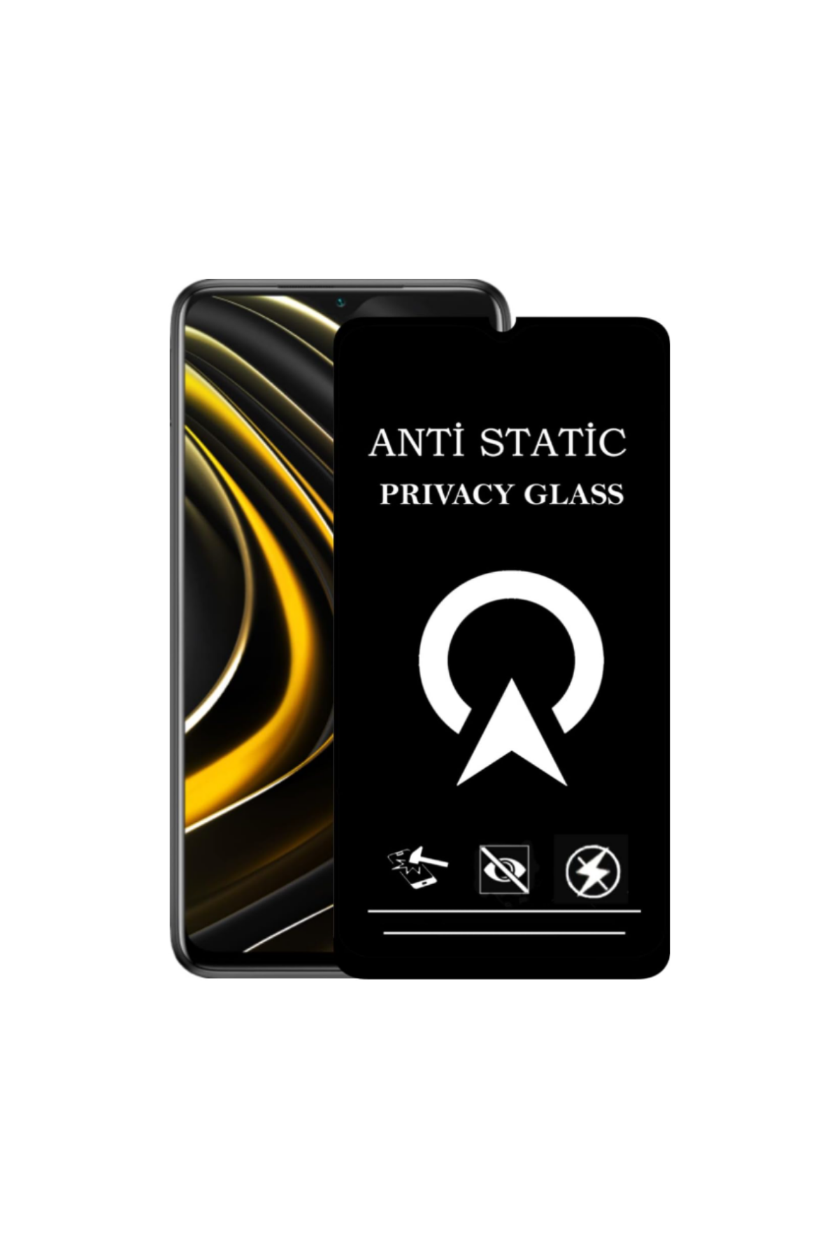 Xiaomi Poco M3 ile uyumlu Tam Kaplayan Anti Statik Görünmez Safir Ekran Koruyucu Hayalet Cam