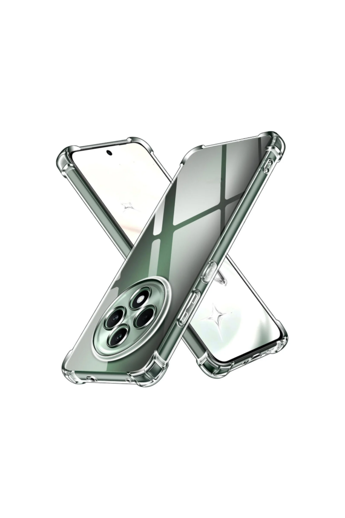 Oppo Reno 12F ile Uyumlu Kapak Kamera Korumalı Airbag Antishock Köşe Korumalı Şeffaf Silikon Kılıf