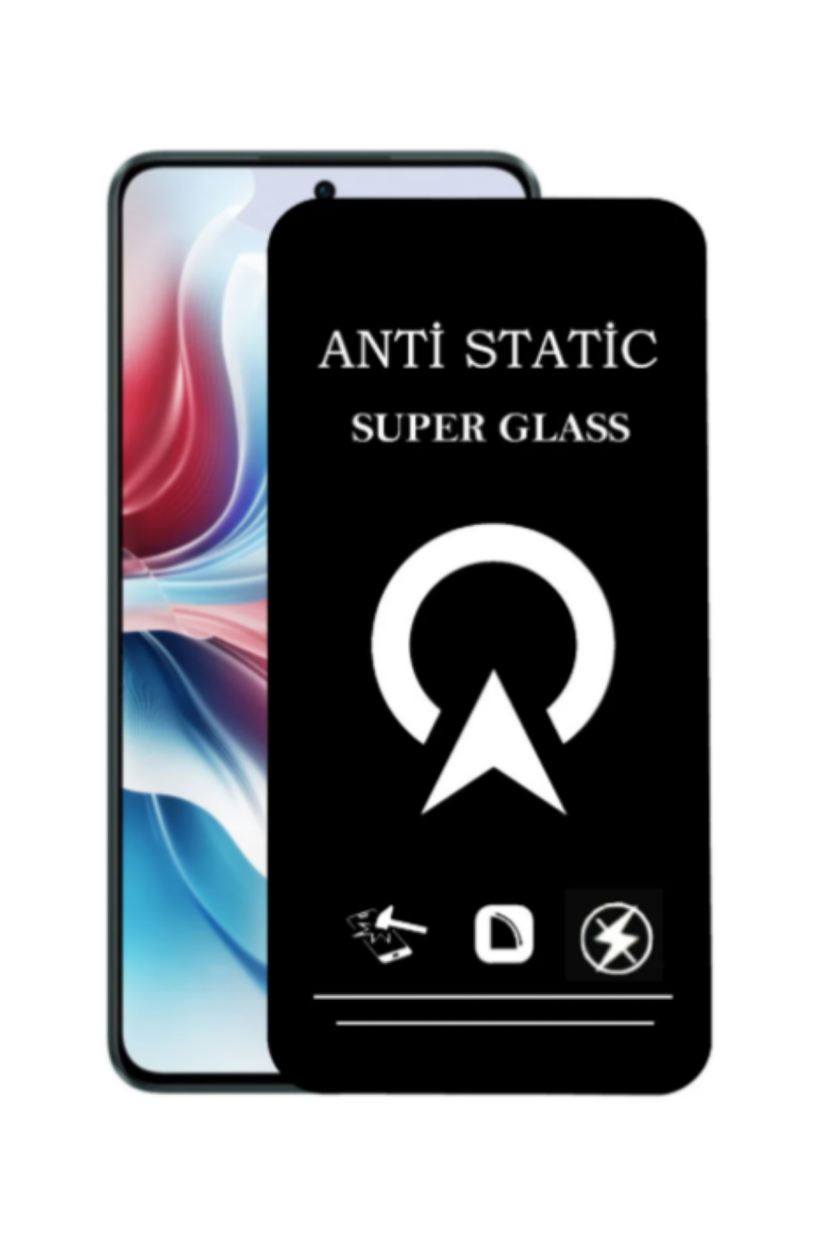 Oppo Reno 11F ile Uyumlu Tam Kaplayan Anti Statik Çizilmez Safir Ekran Koruyucu Cam