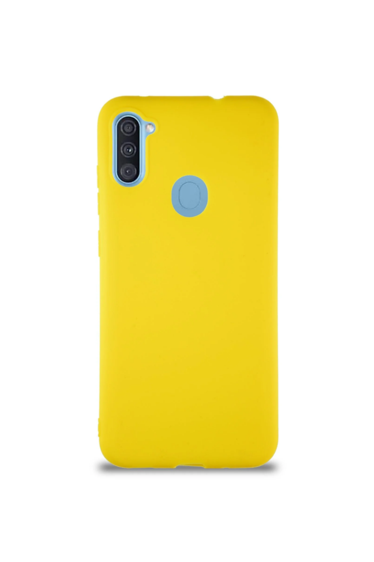 Samsung Galaxy A11 Soft Premier Renkli Silikon Kapak - Sarı