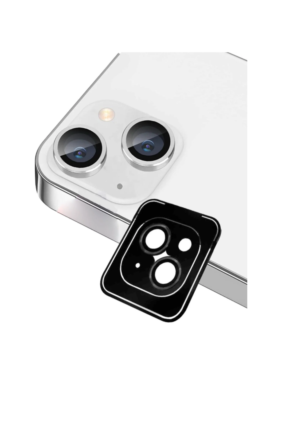 Apple iPhone 13 Mini Safir Temperli Cam Kamera Lens Koruyucu - Siyah