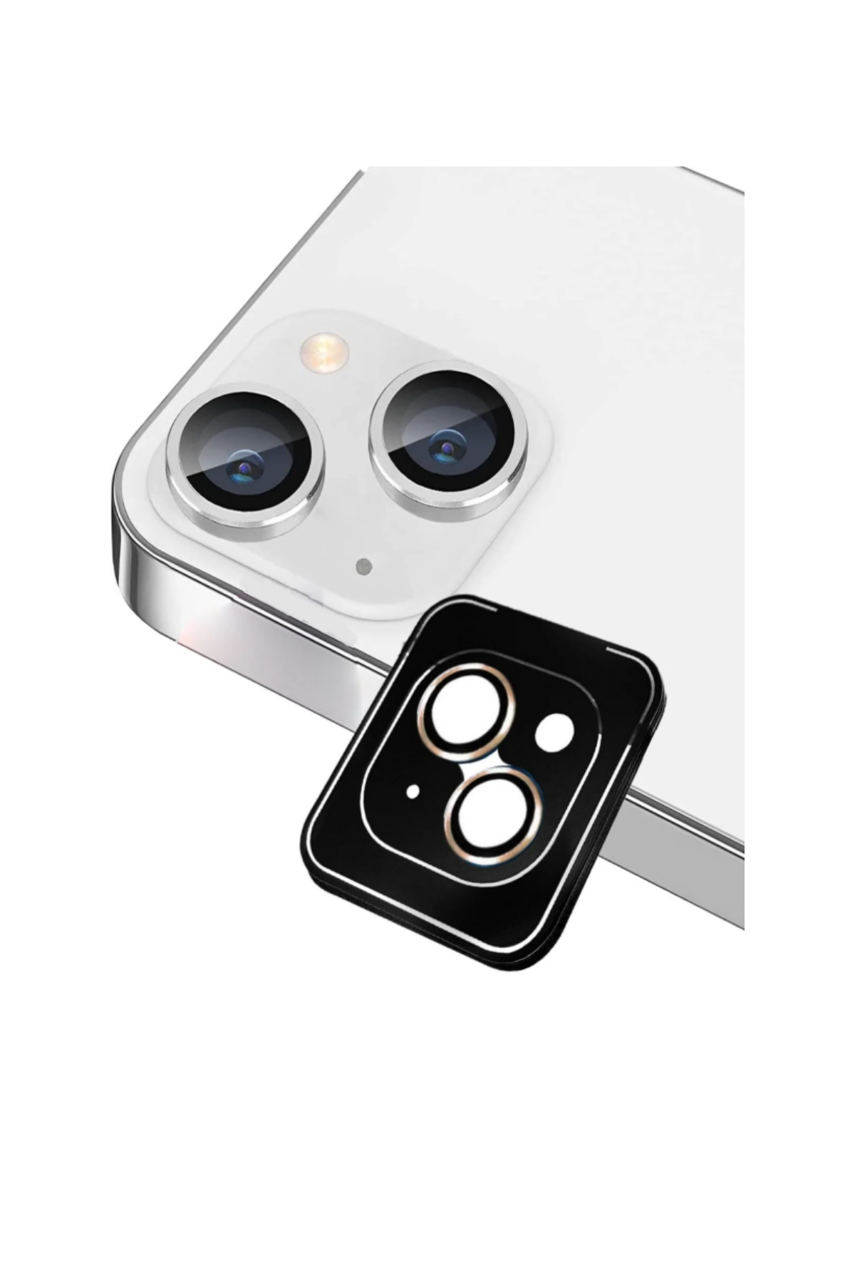 Apple iPhone 14 Safir Temperli Cam Kamera Lens Koruyucu - Gold