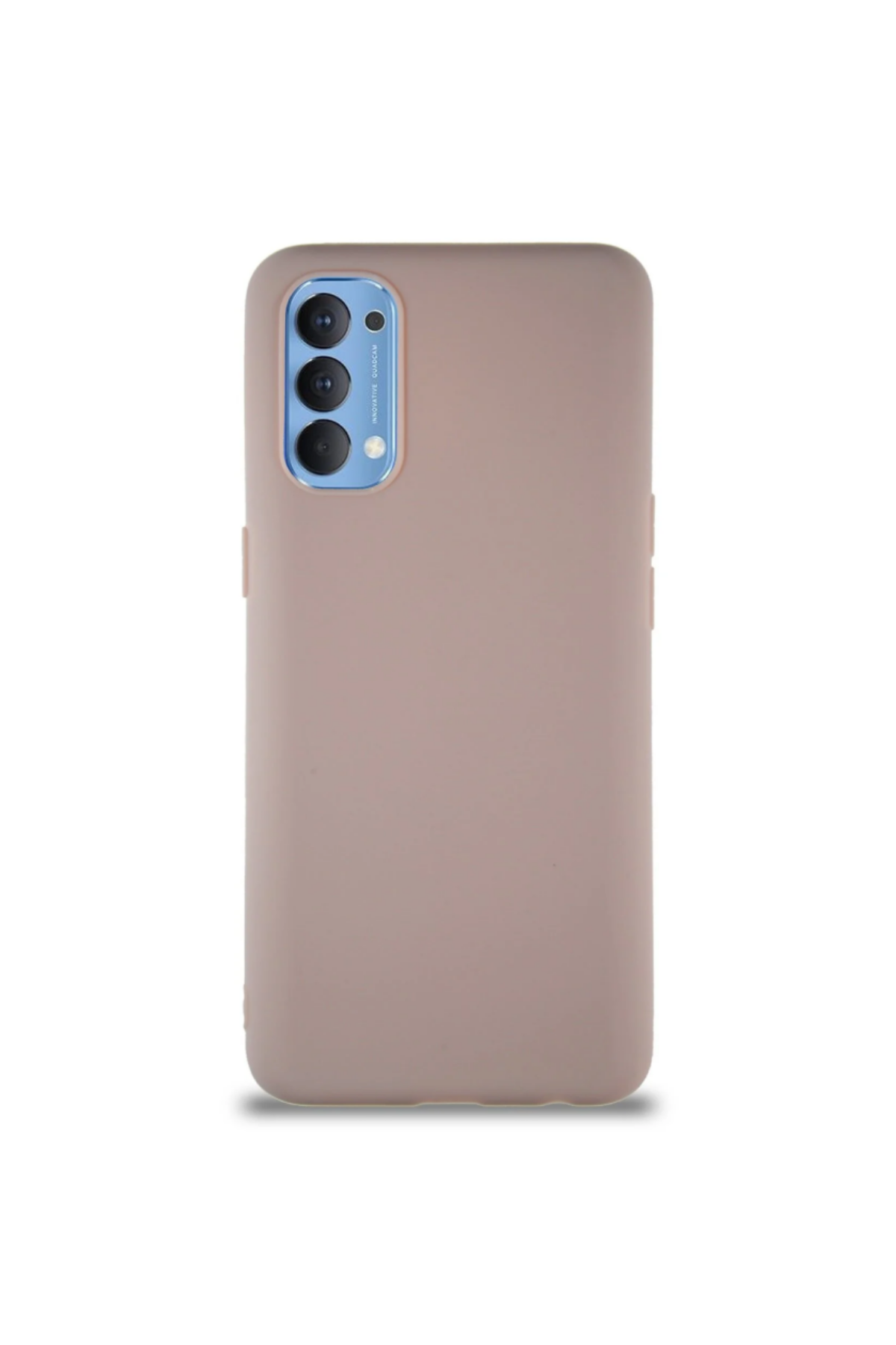 Oppo Reno 4 Soft Premier Renkli Silikon Kapak - Pudra