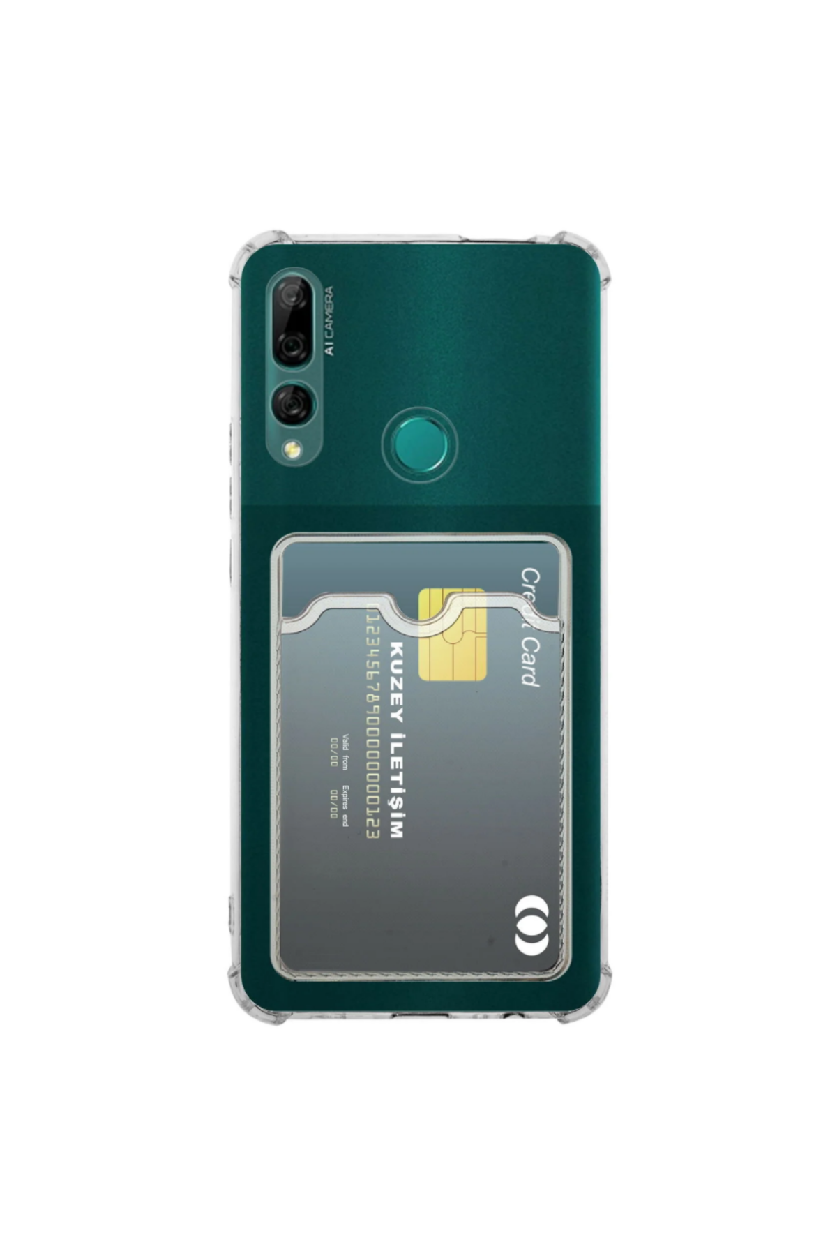 Huawei Y9 Prime Kamera Korumalı Kartlıklı Darbe Emici Özellikli Şeffaf Silikon Kılıf