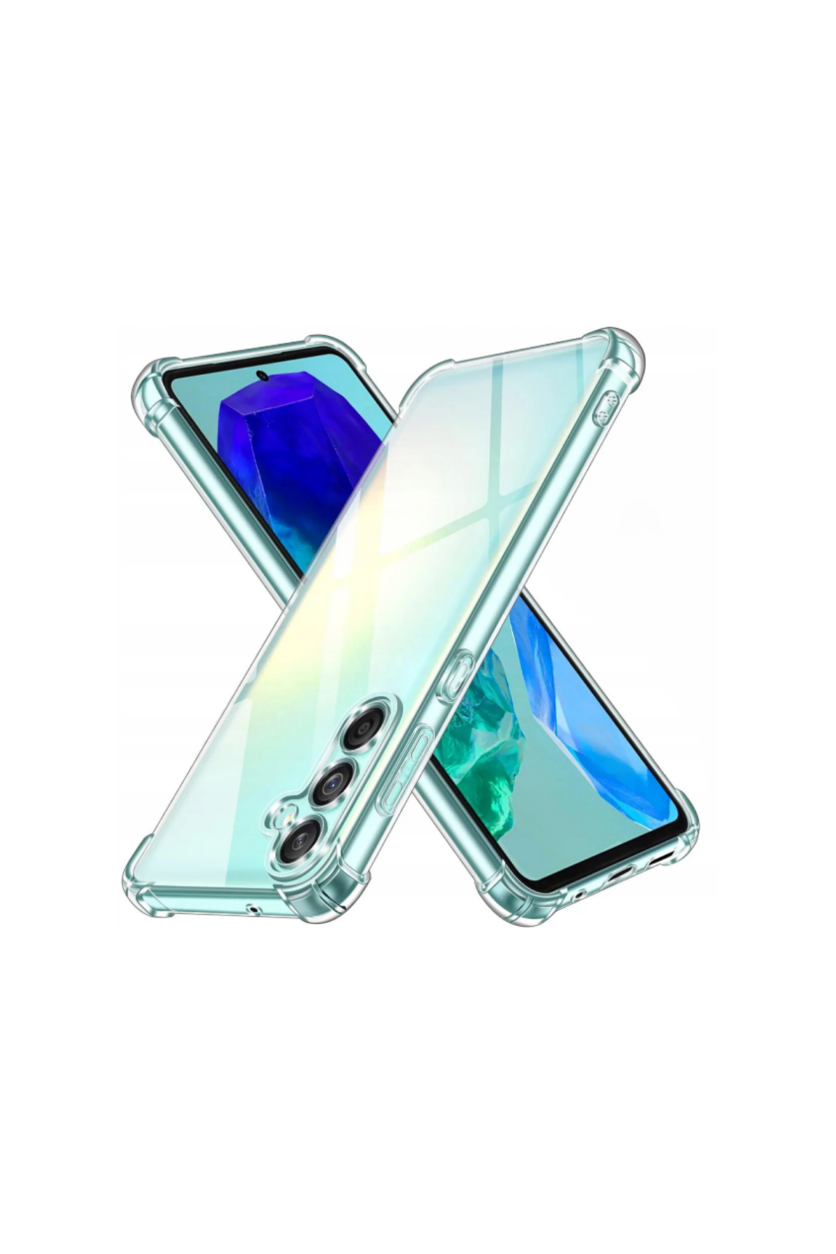 Samsung Galaxy M55  Kapak Kamera Korumalı Airbag Antishock Köşe Korumalı Şeffaf Silikon Kılıf